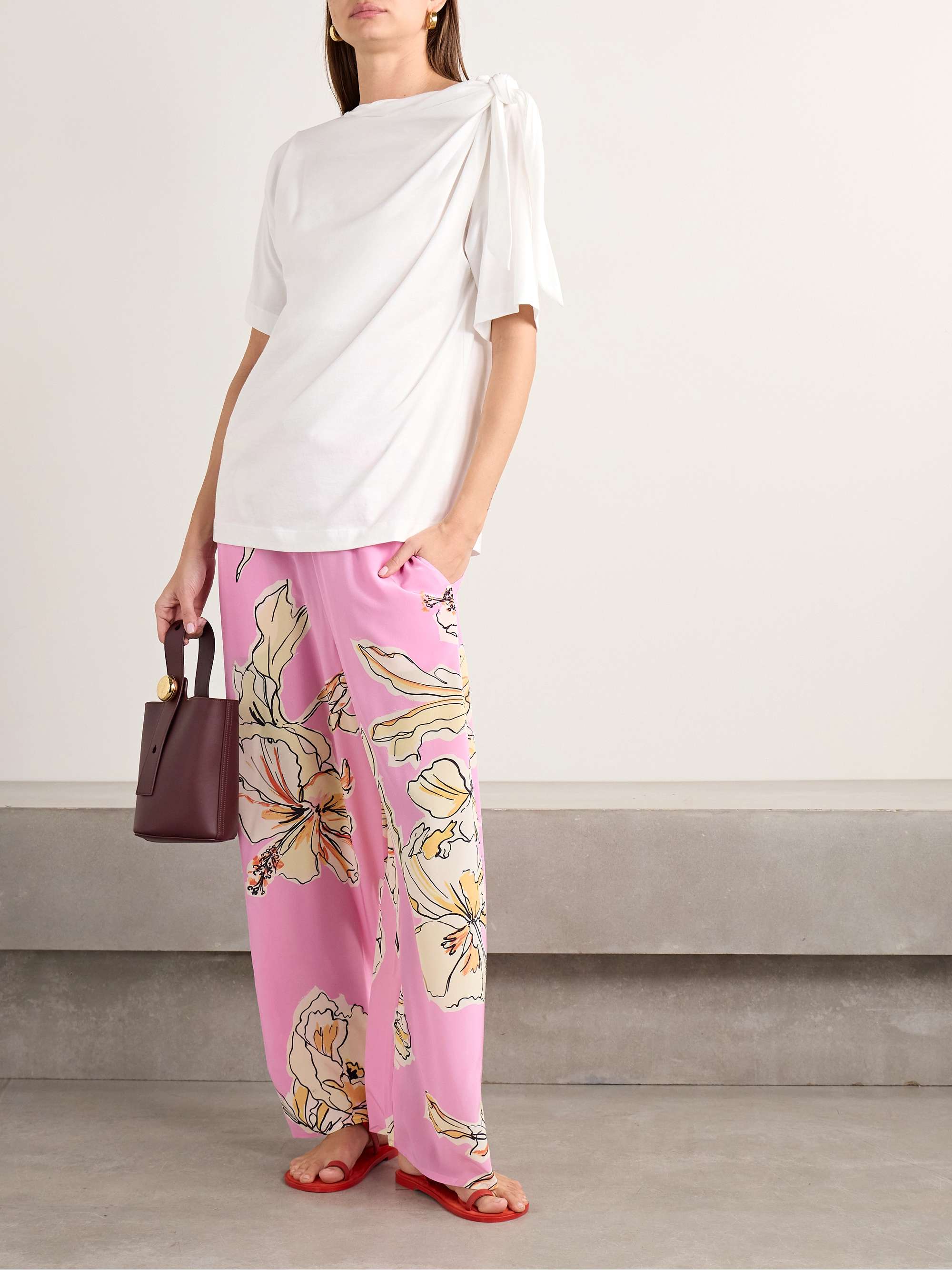 Mirella floral-print silk wide-leg pants view