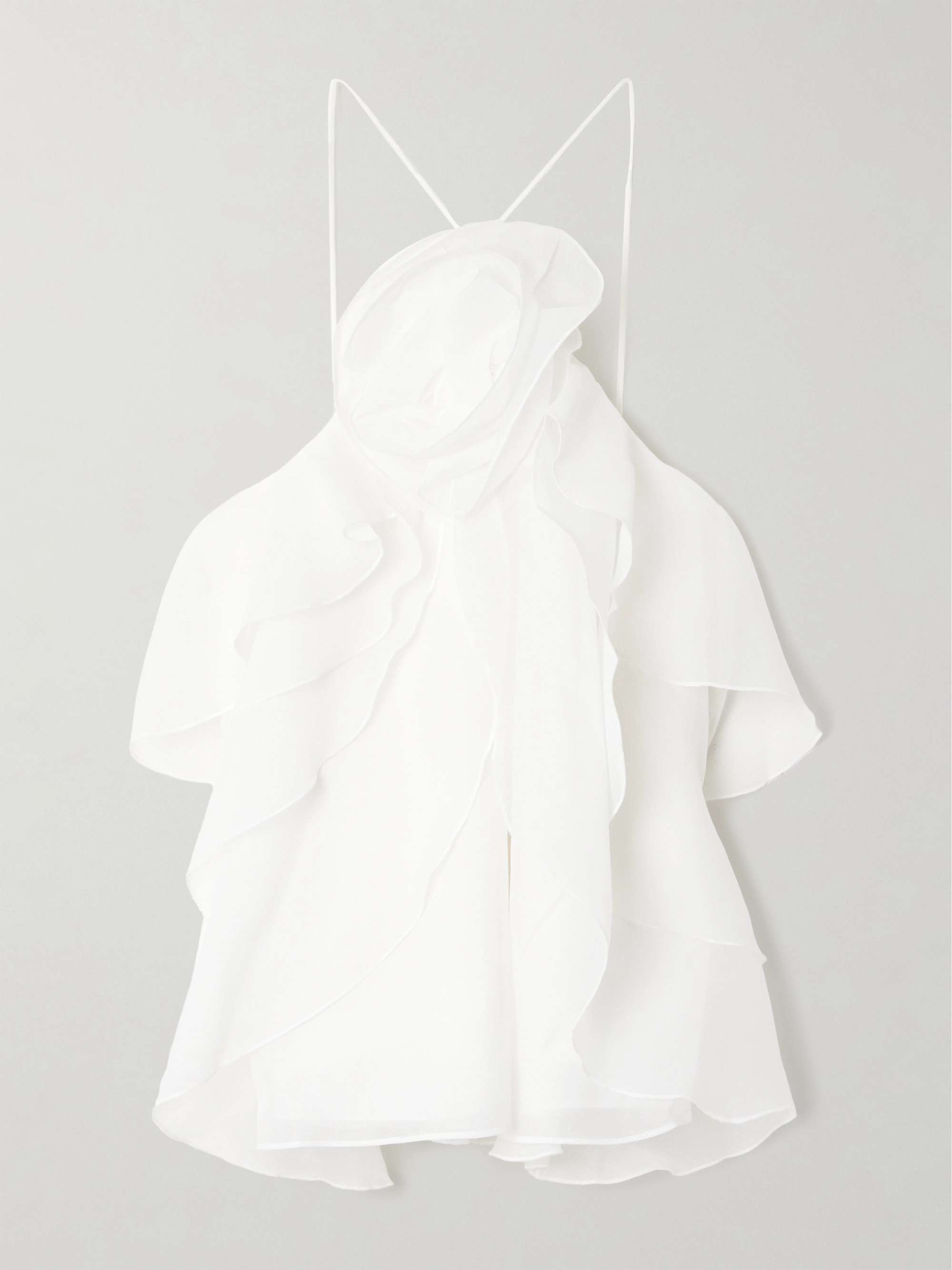 Pandorea ruffled layered chiffon top view