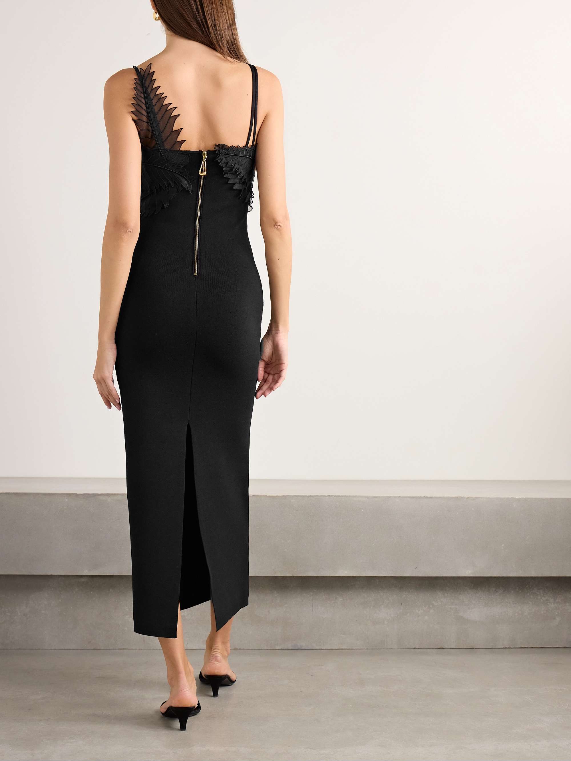 Daisy appliquéd stretch-knit maxi dress view