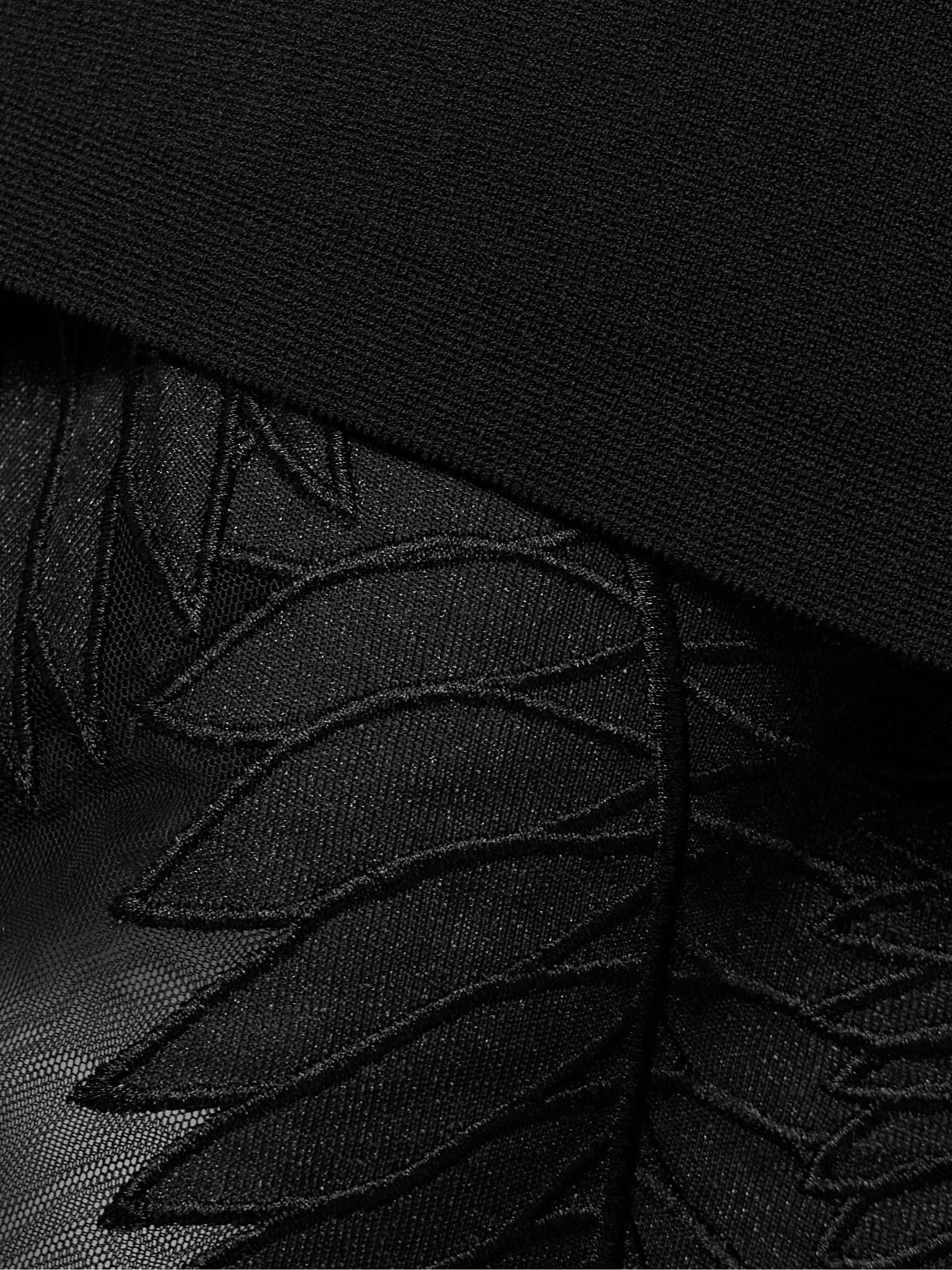 Wilder layered stretch-knit and embroidered mesh maxi dress view