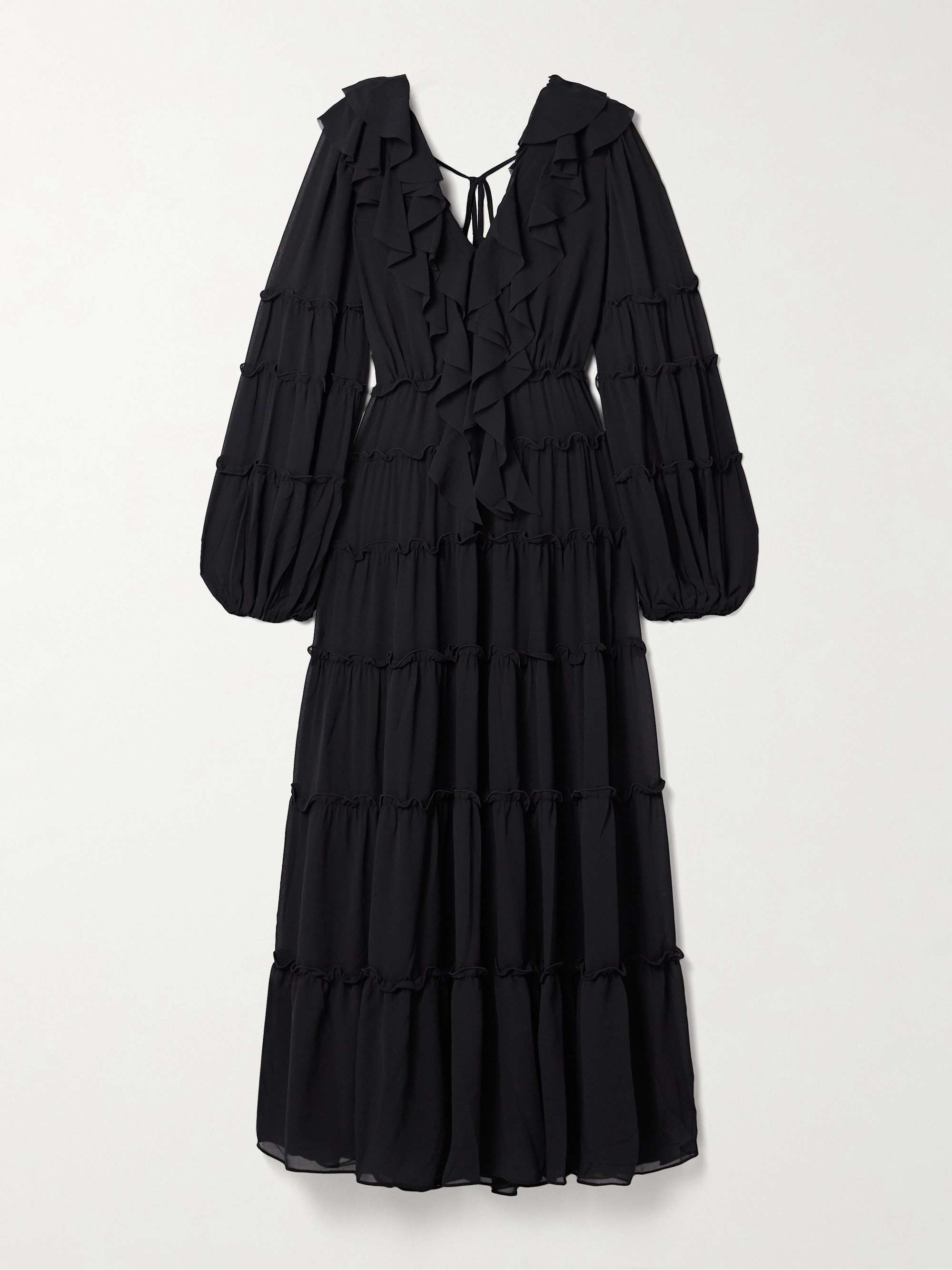 Protea ruffled crepe de chine maxi dress view