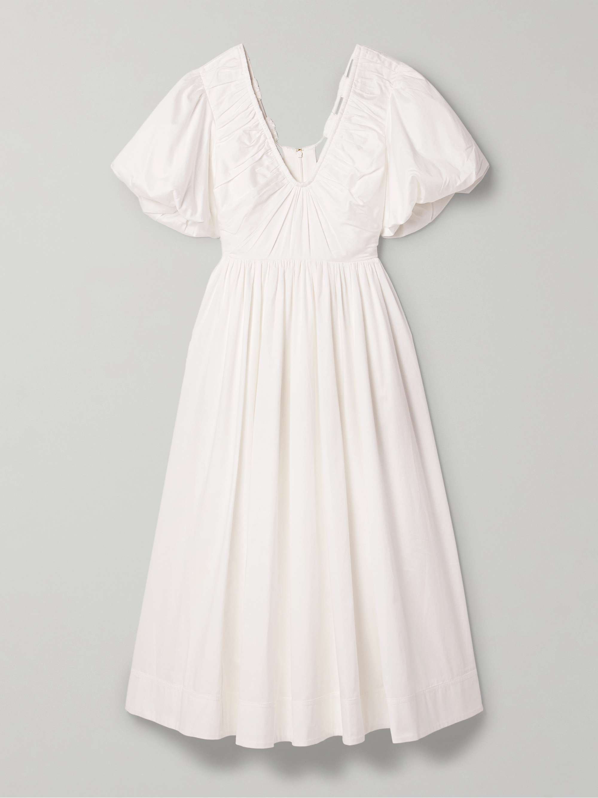 Esmerie gathered organic cotton-poplin midi dress view