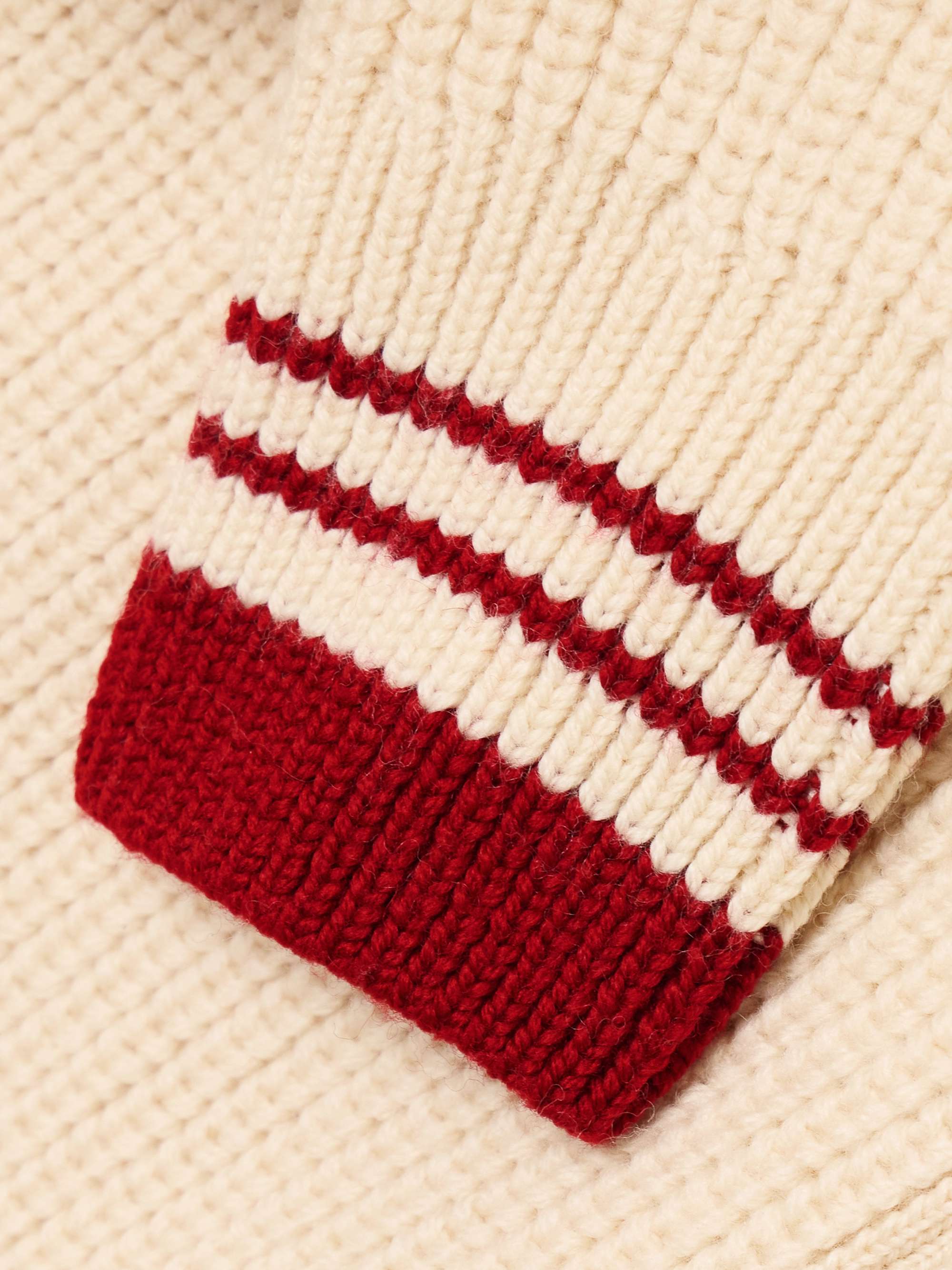 Striped ribbed wool cardigan view