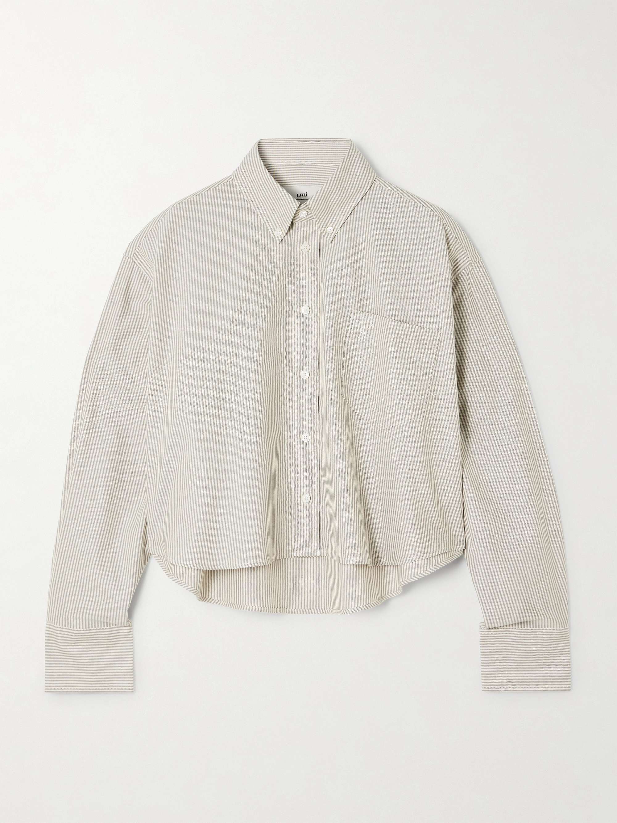 ADC embroidered cropped striped cotton Oxford shirt view