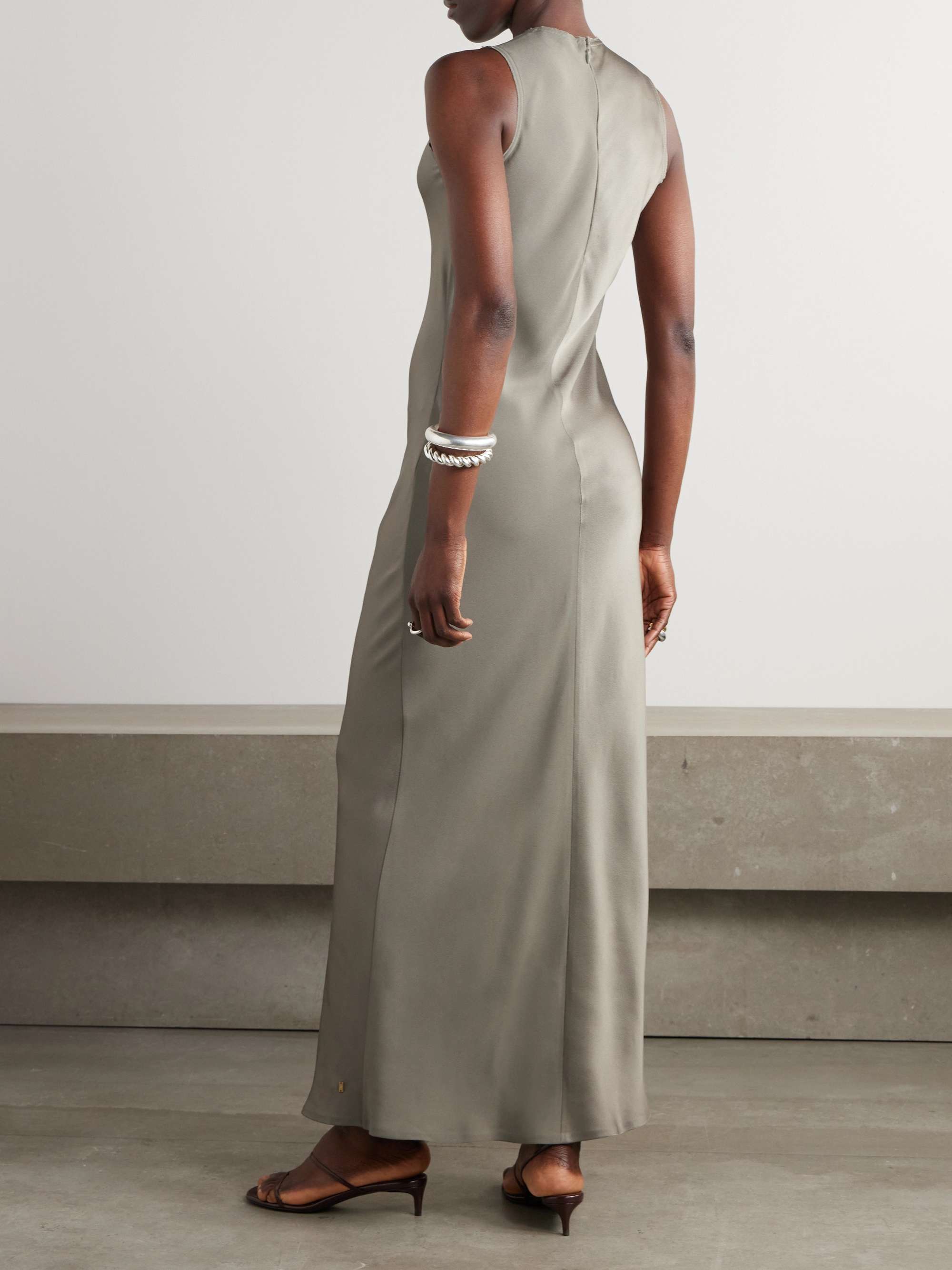 Satin-crepe maxi dress view