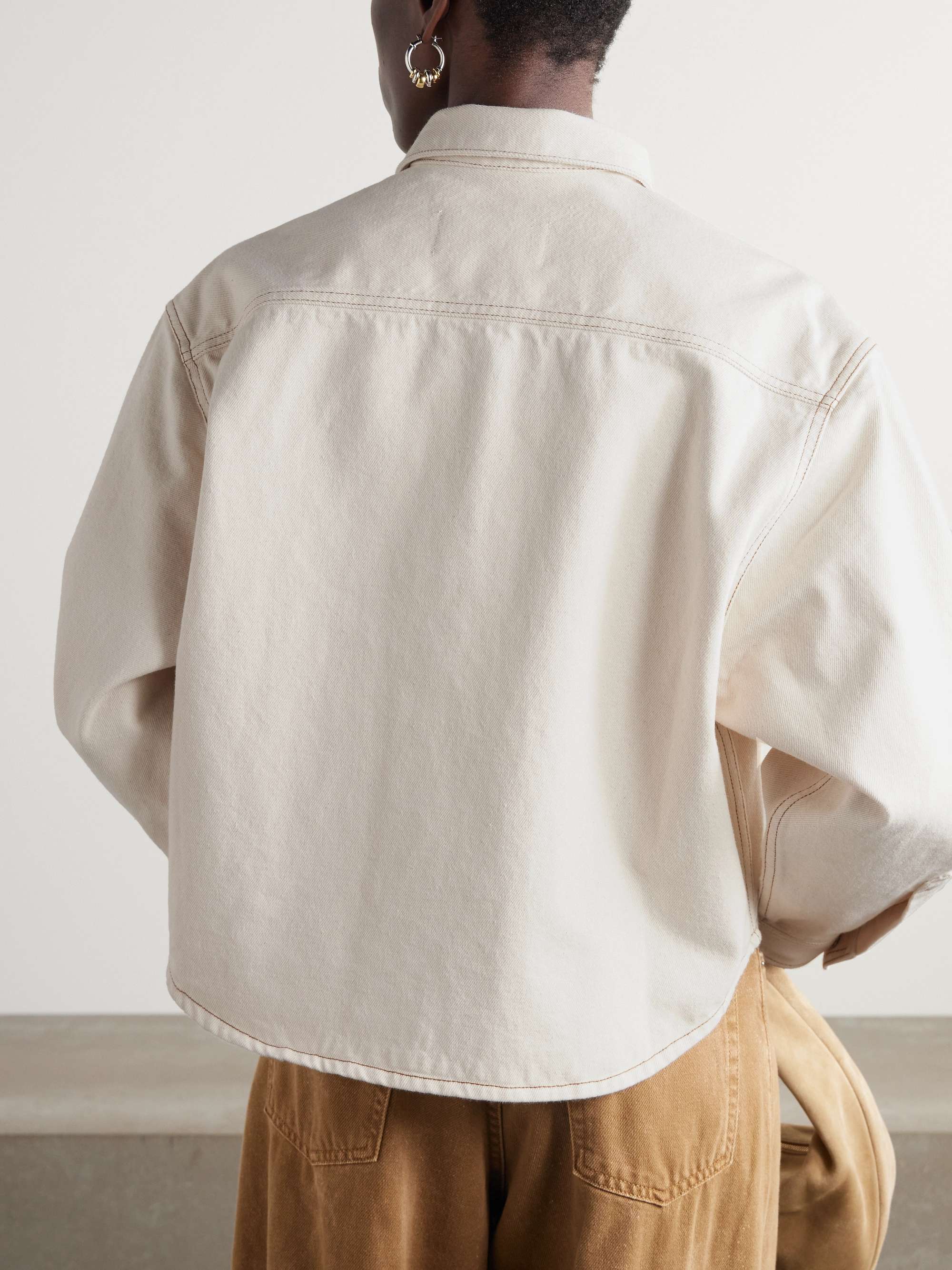 ADC embroidered cotton-twill cropped shirt view