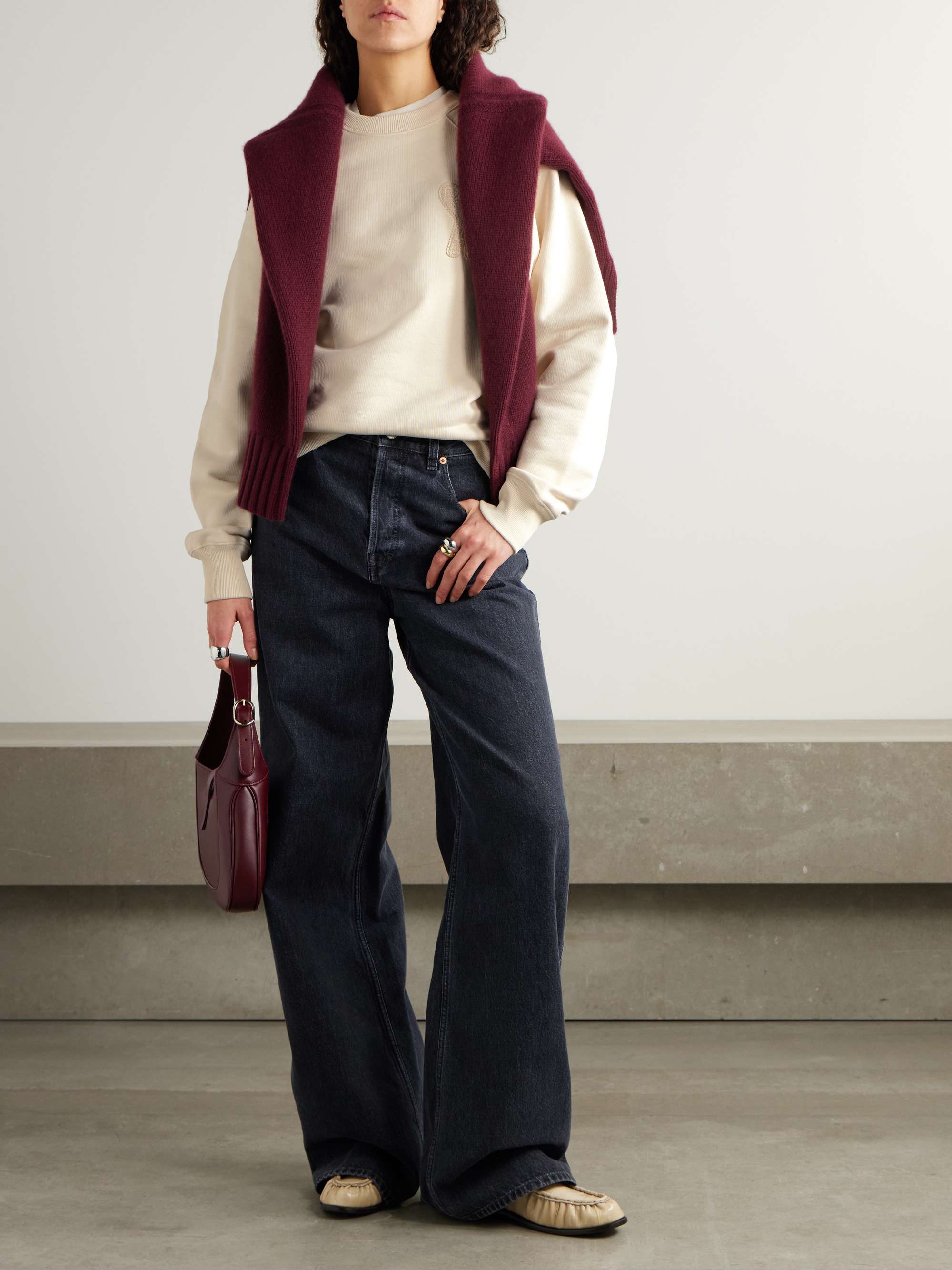 ADC embroidered appliquéd organic cotton-jersey sweatshirt view