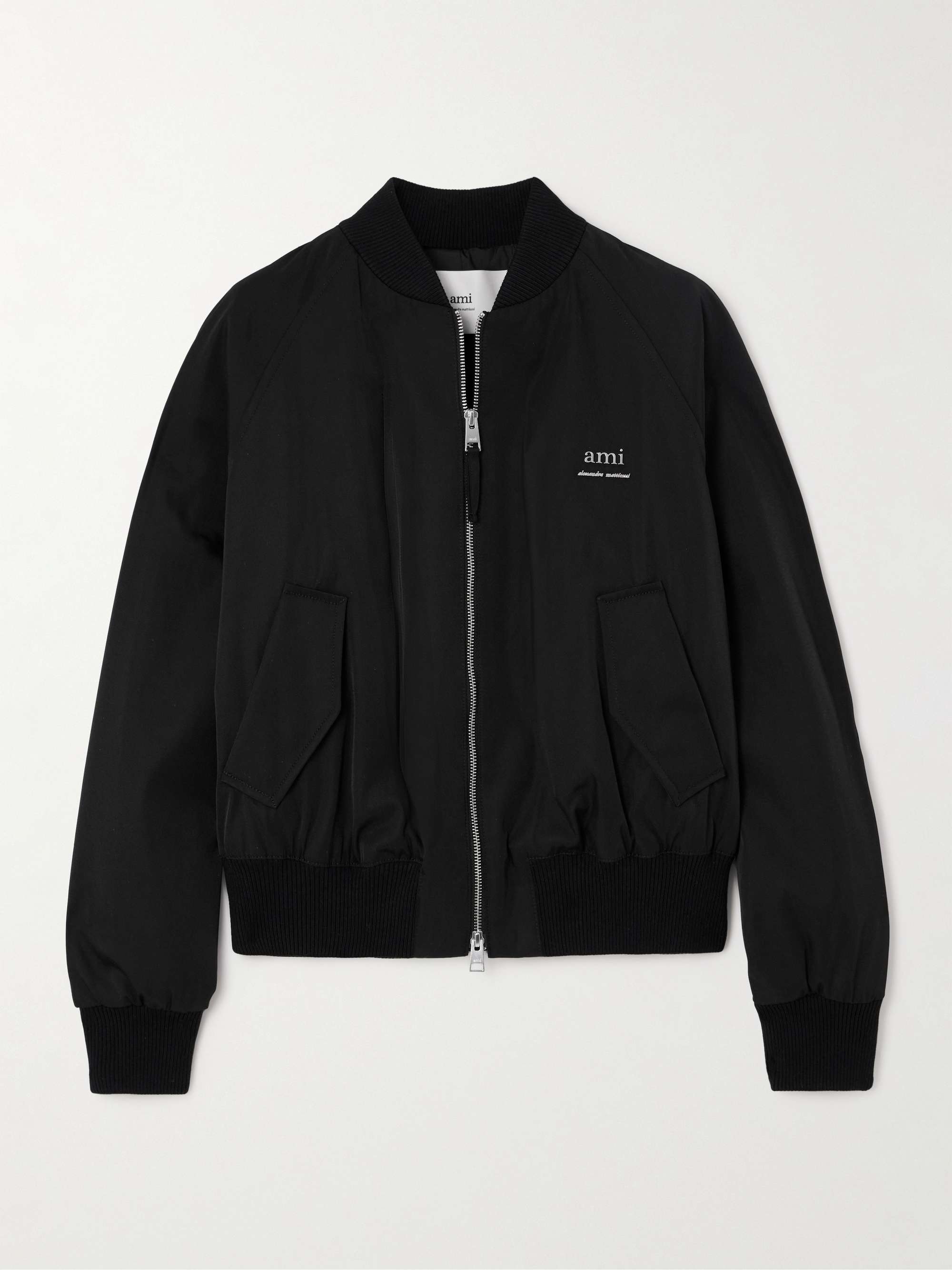 Embellished twill bomber jacket view