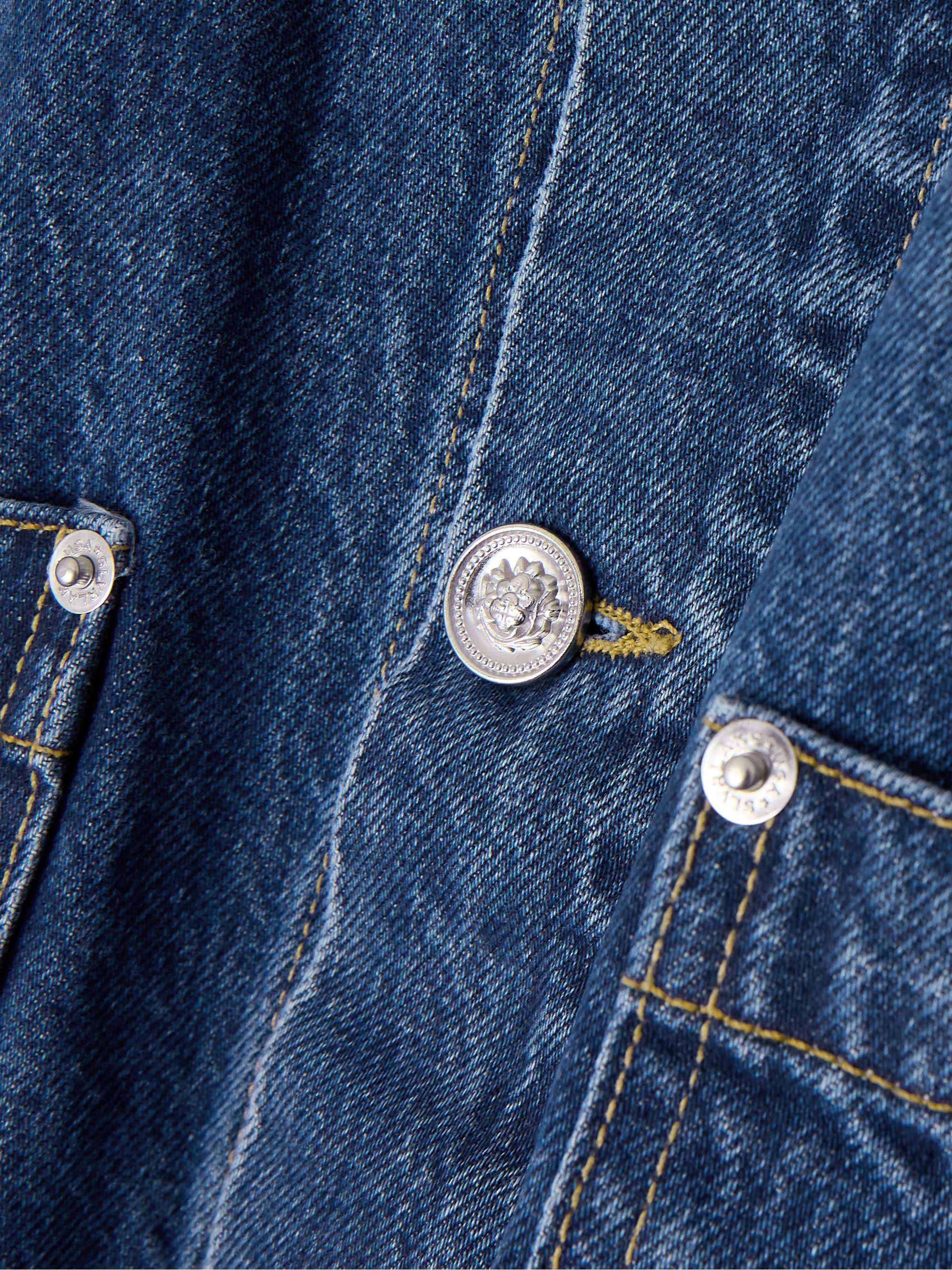 Cotton corduroy-trimmed denim jacket view