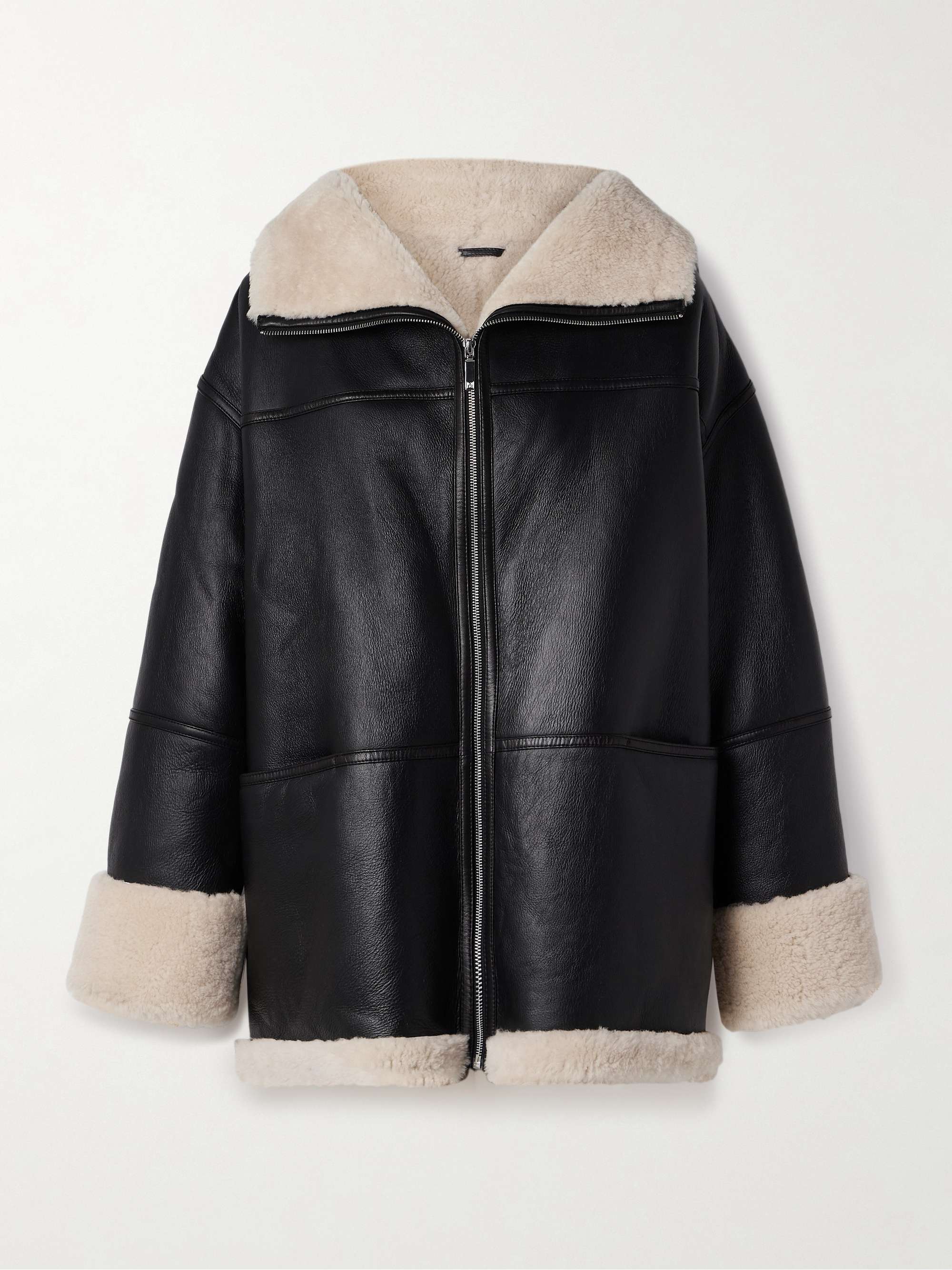 Two-tone shearling jacket view