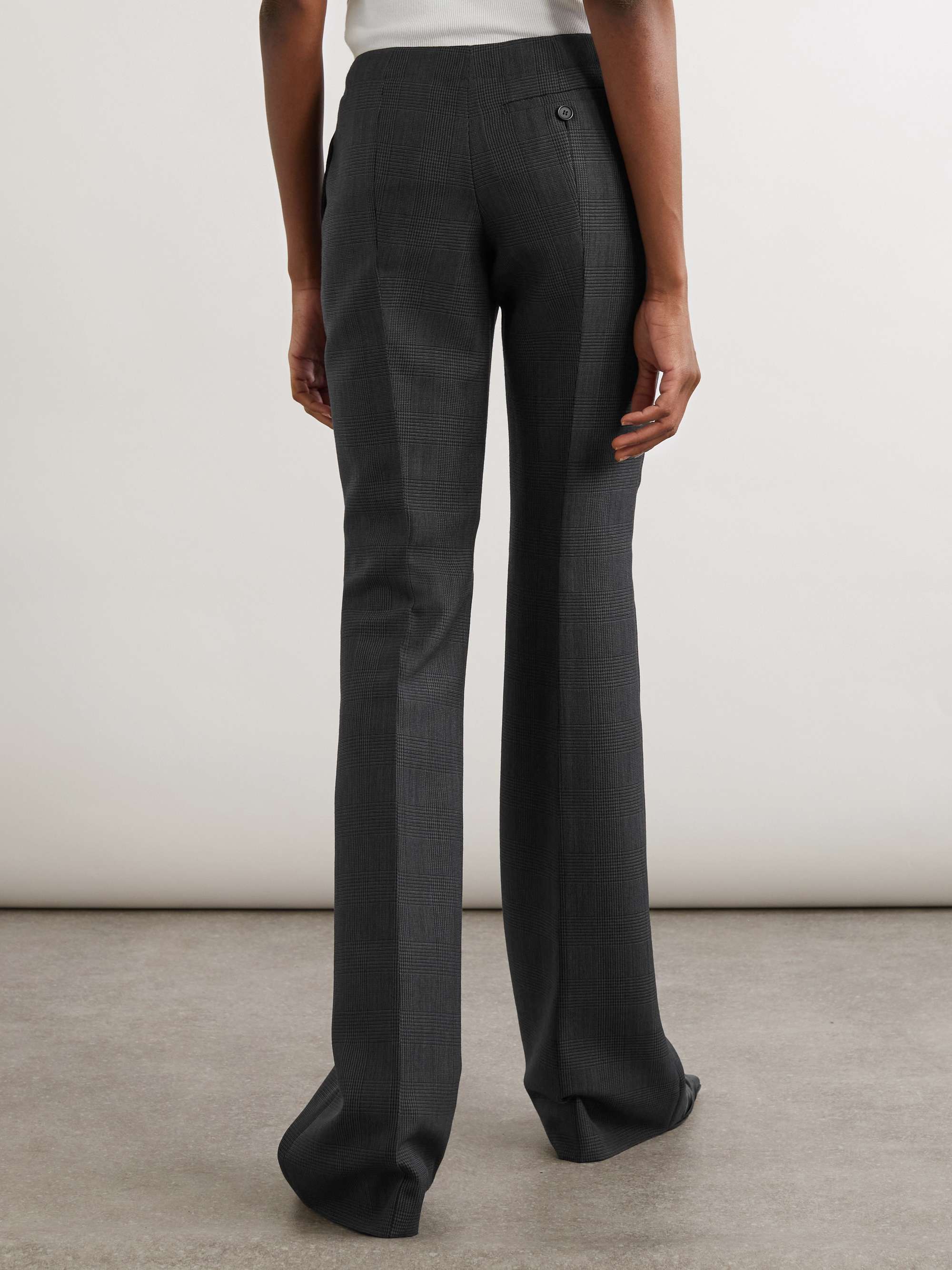 Checked wool flared pants view