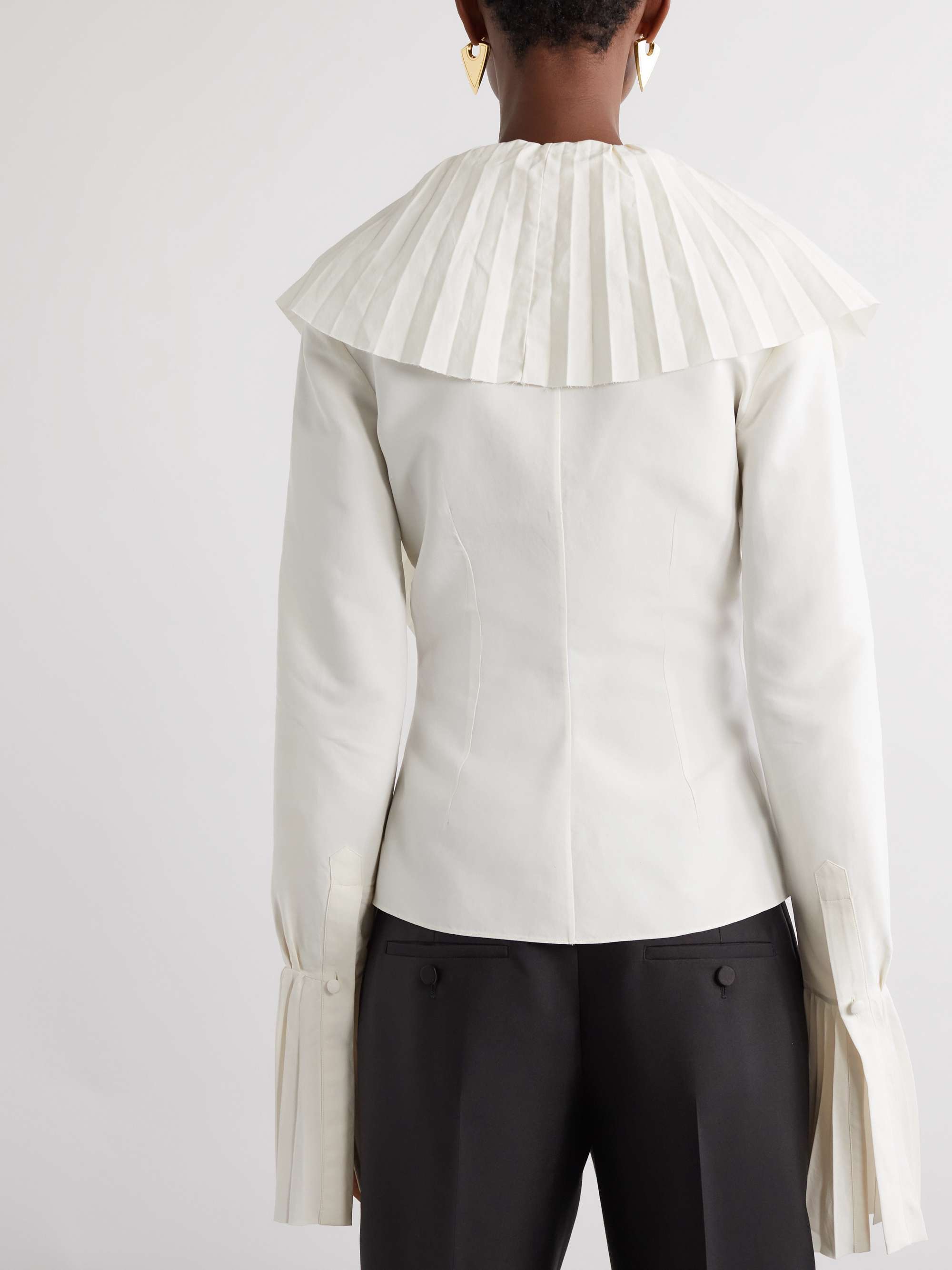 Pleated poplin blouse view