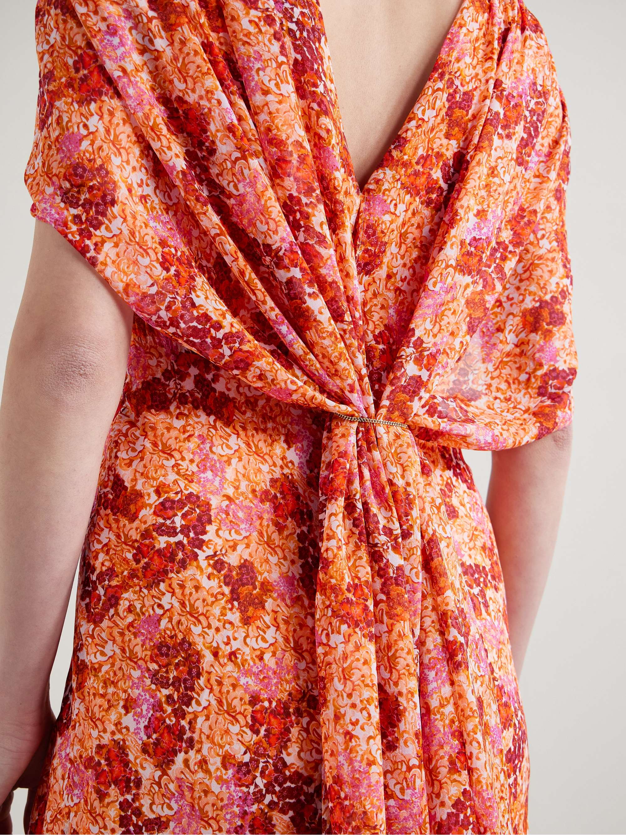 Claudia cape-effect floral-print silk-georgette gown view