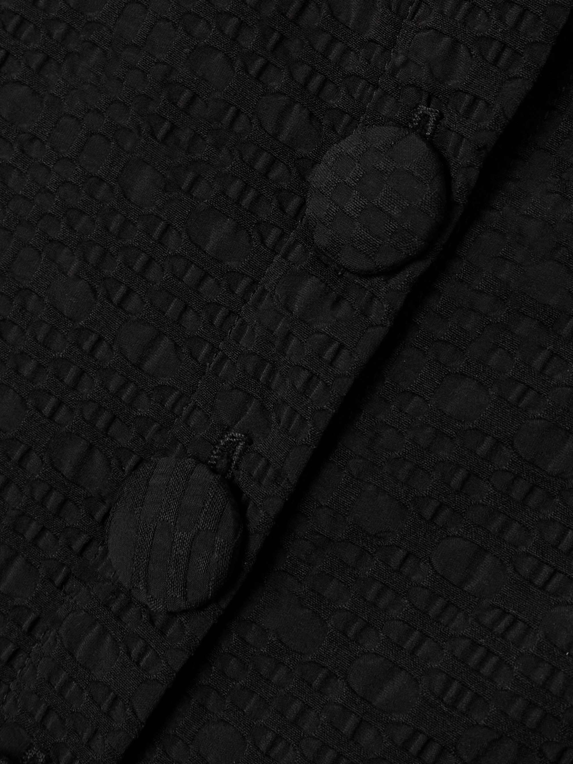 Cropped seersucker cardigan view