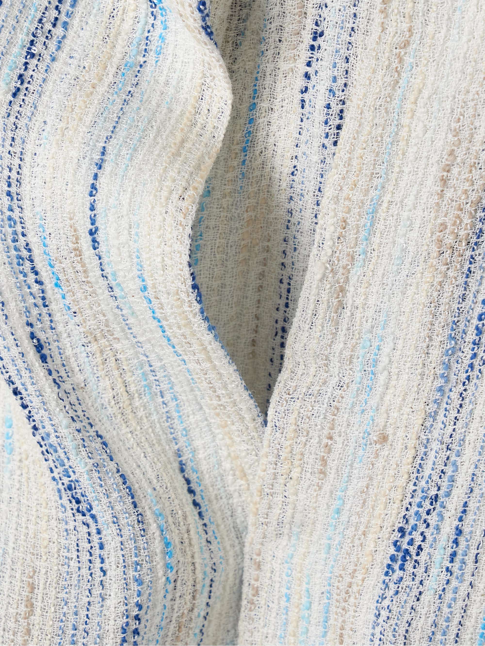 Embellished belted striped linen-blend gauze hooded coverup view