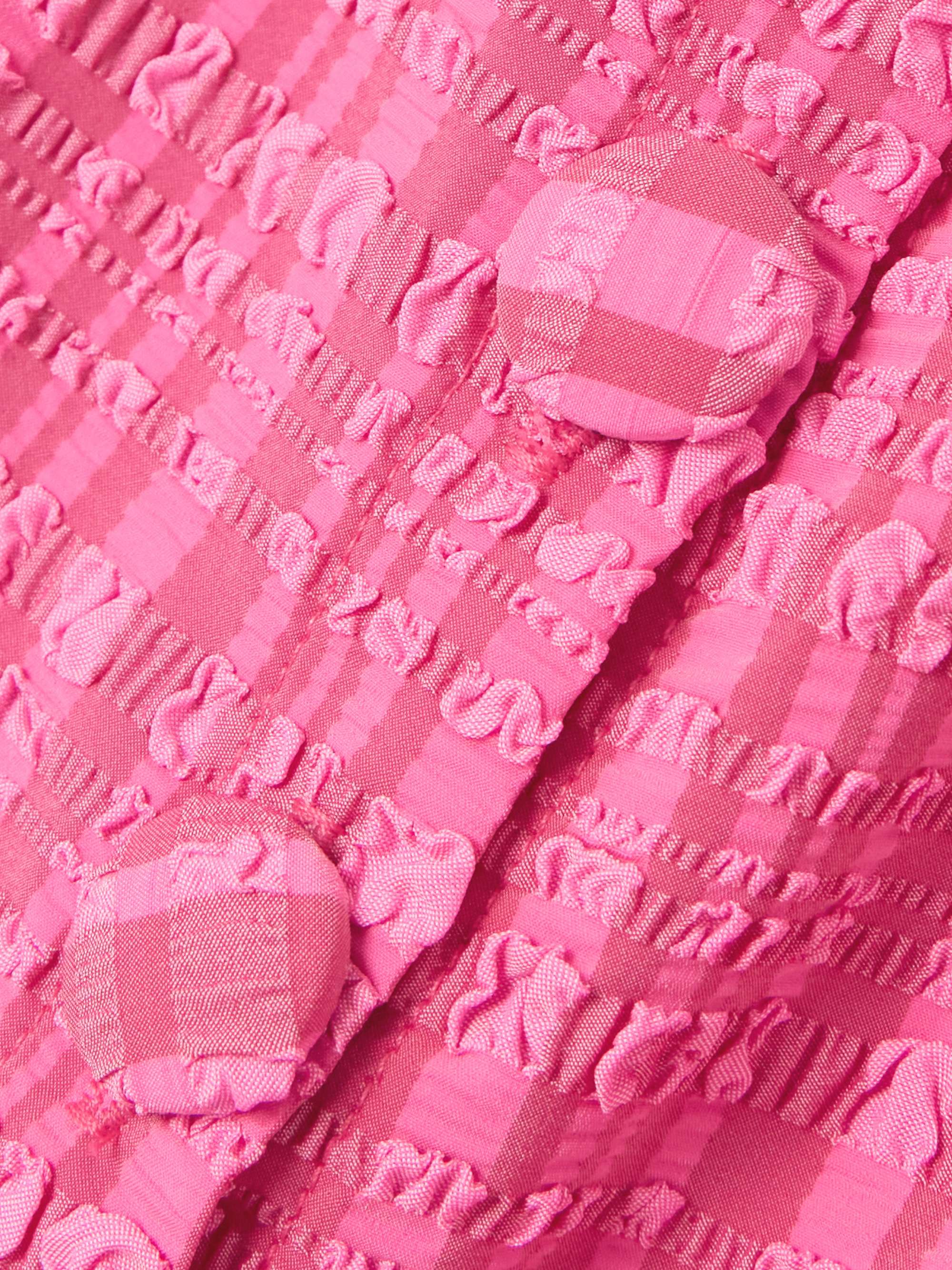 Cropped checked seersucker cardigan view