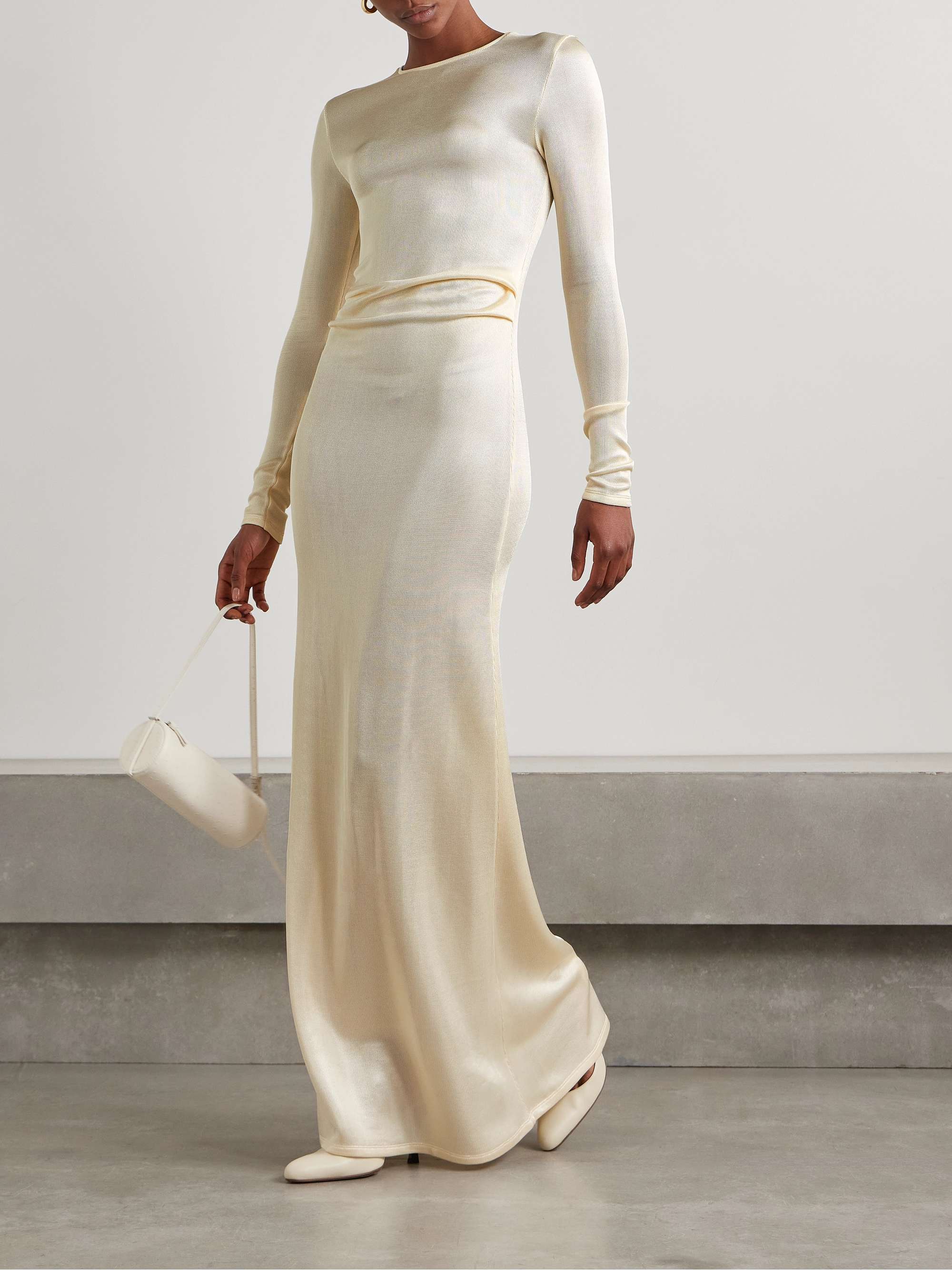 Luella gathered stretch-knit maxi dress view