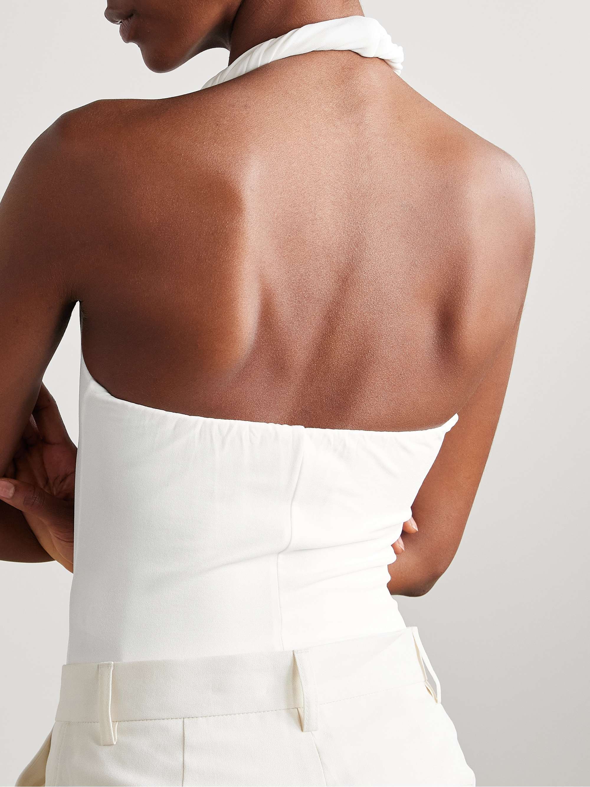 Enya twisted stretch-jersey halterneck bodysuit view