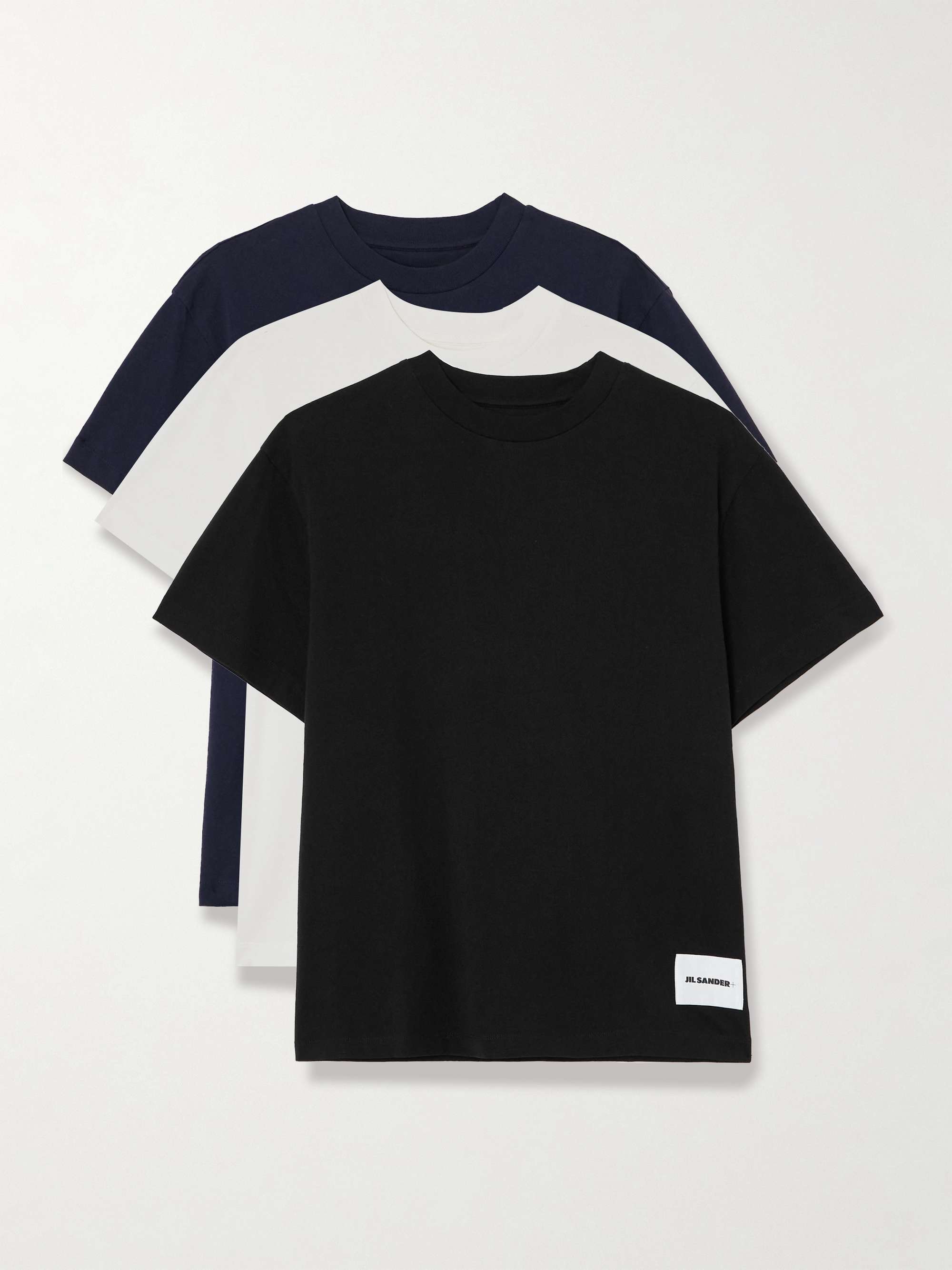 Set of three cotton-jersey T-shirt view