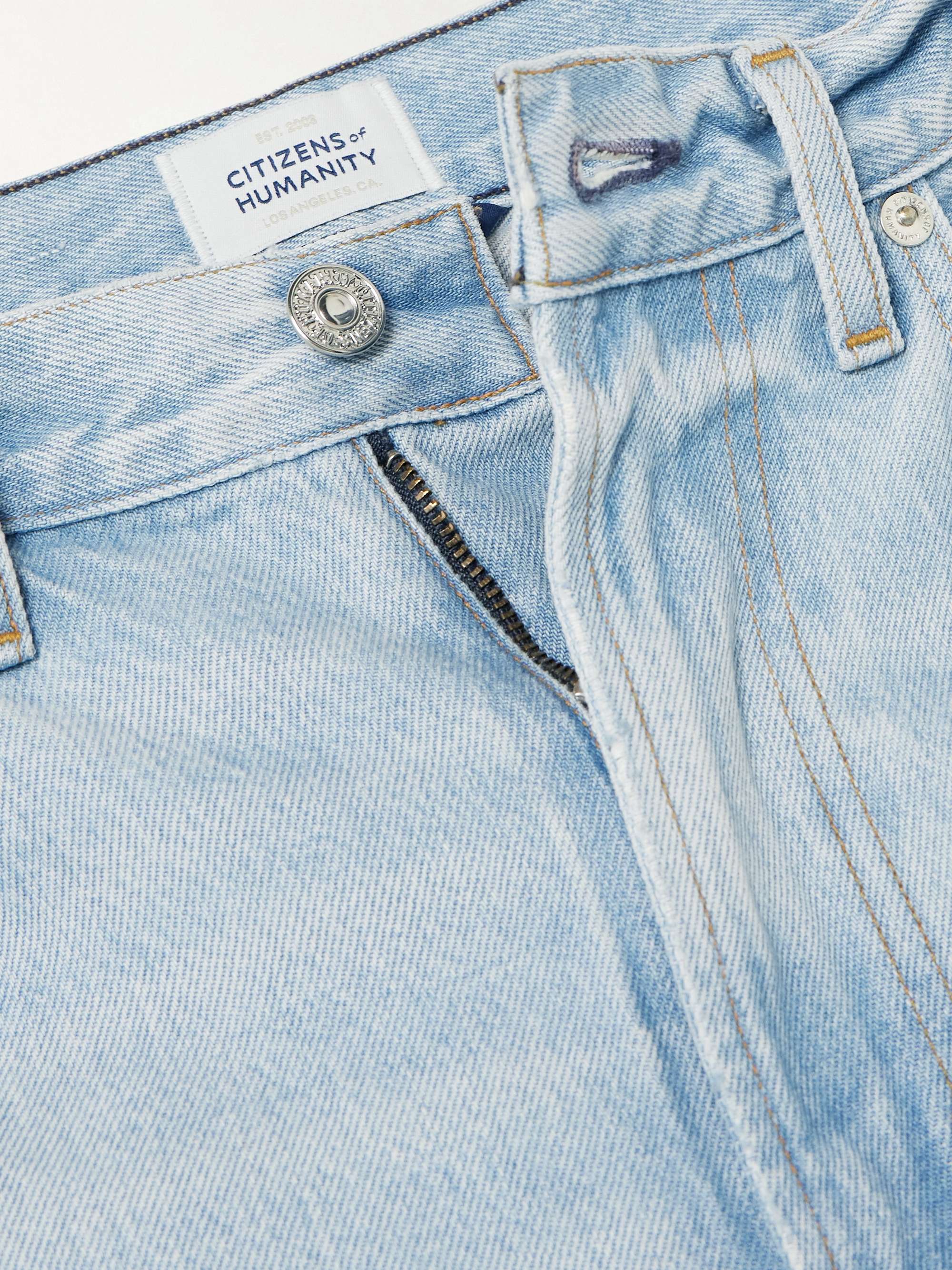 Miro distressed mid-rise barrel-leg jeans view