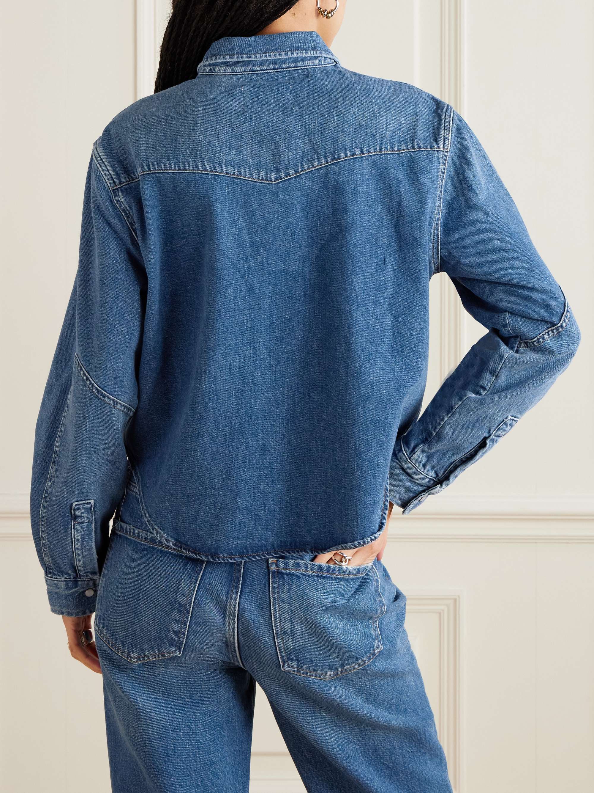 Cropped Western denim shirt view