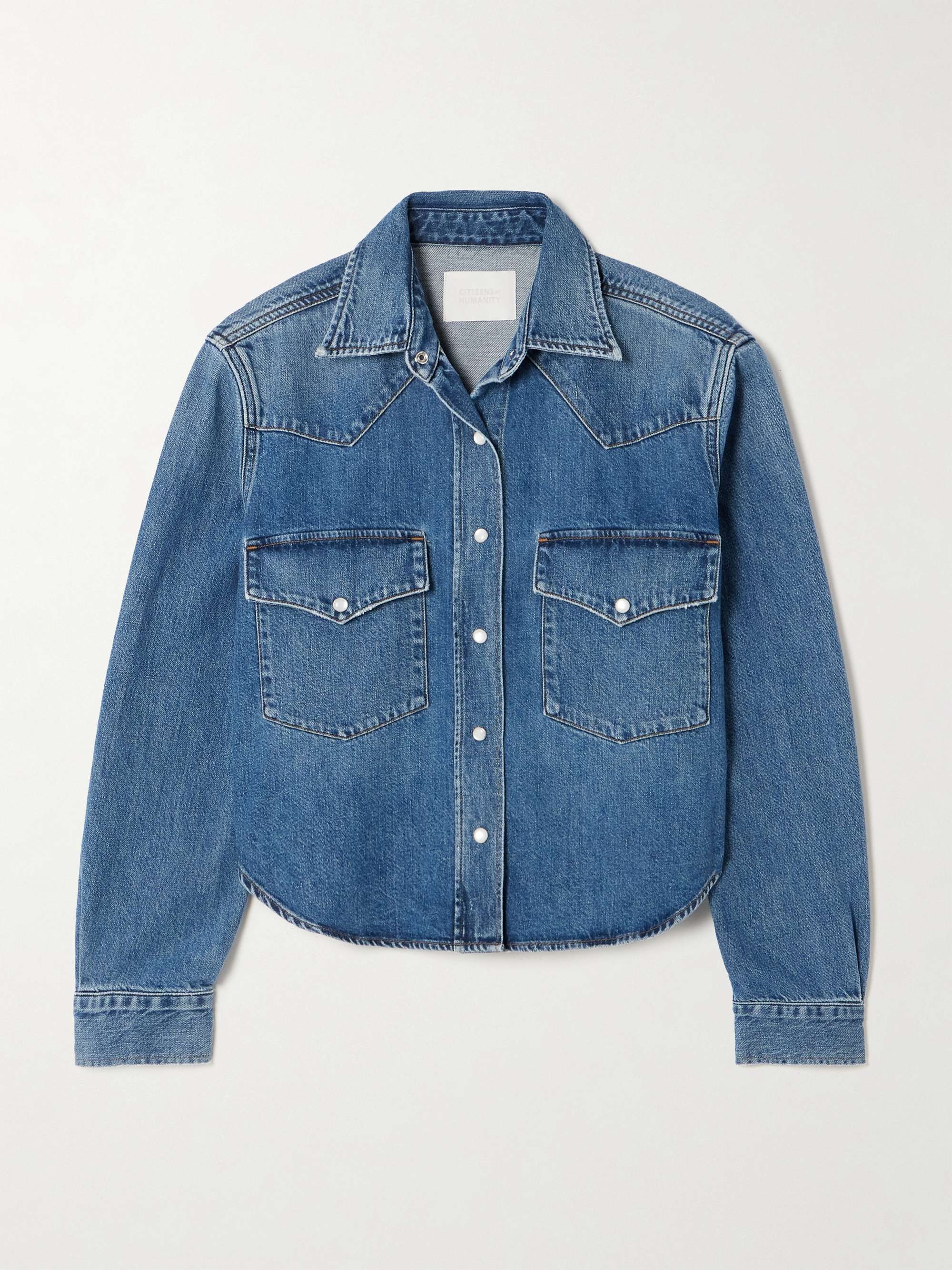 Cropped Western denim shirt view