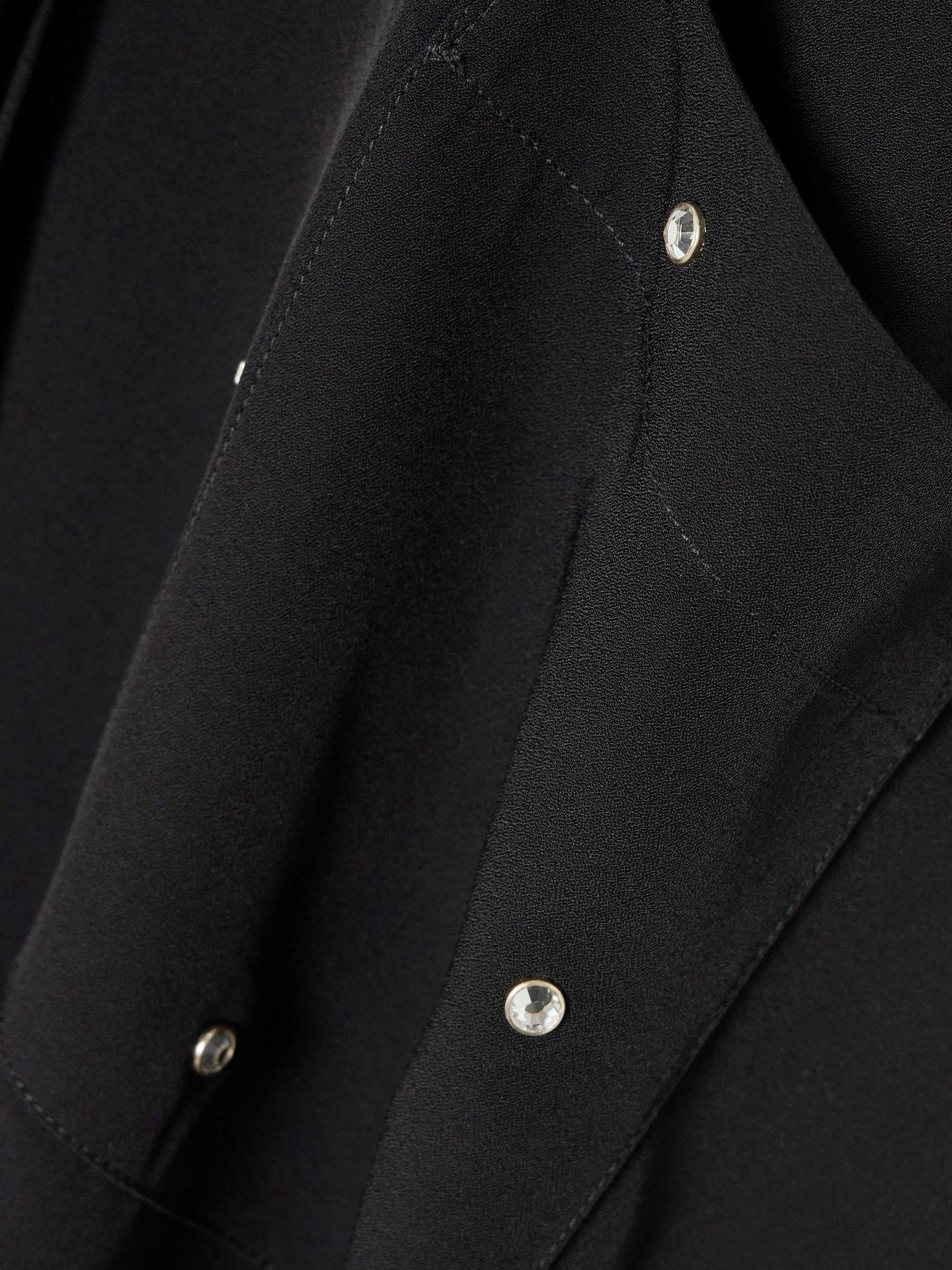 Crystal-embellished crepe shirt view