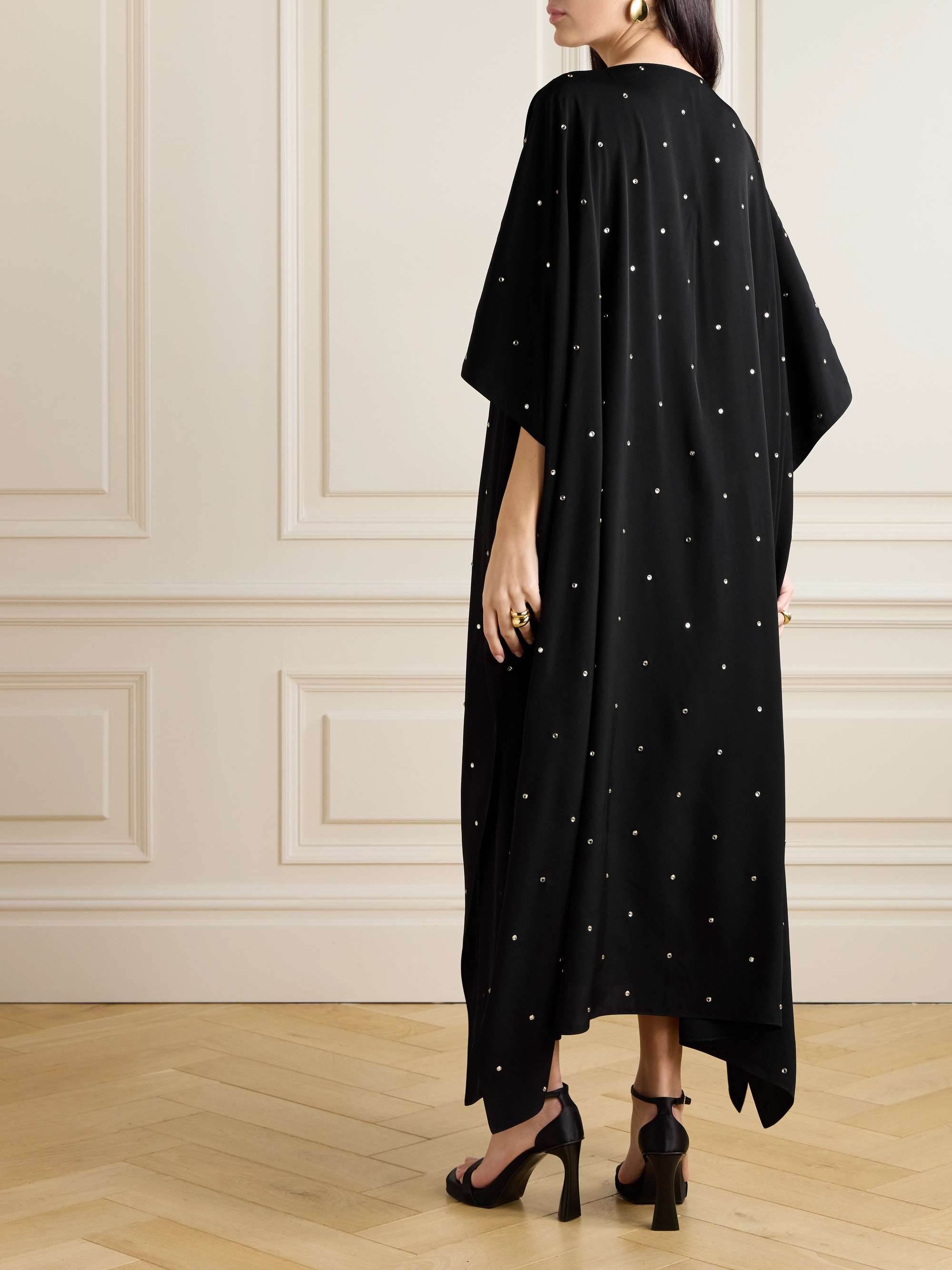 Crystal-embellished crepe kaftan view