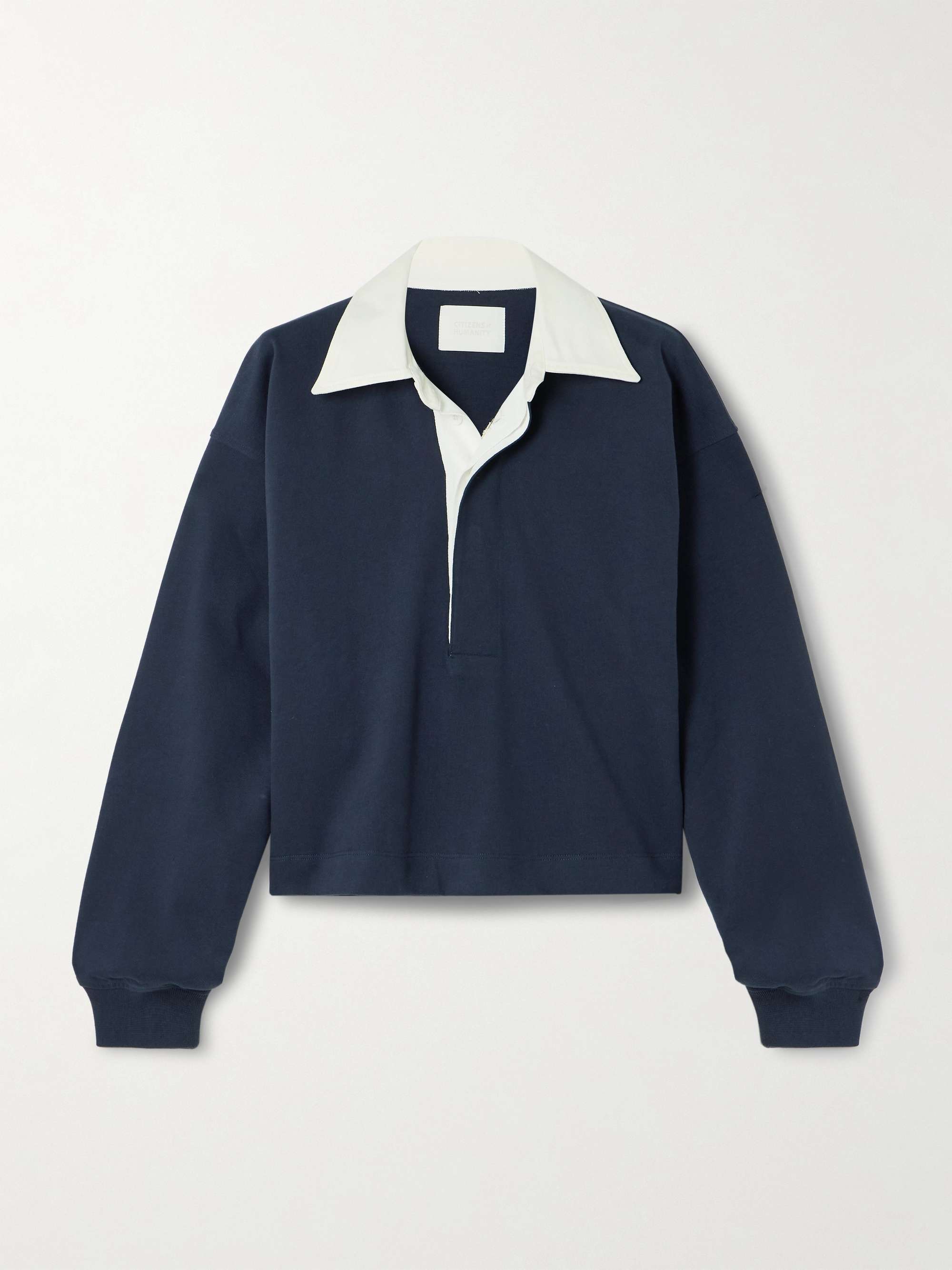 Aris twill-trimmed cotton-jersey polo shirt view