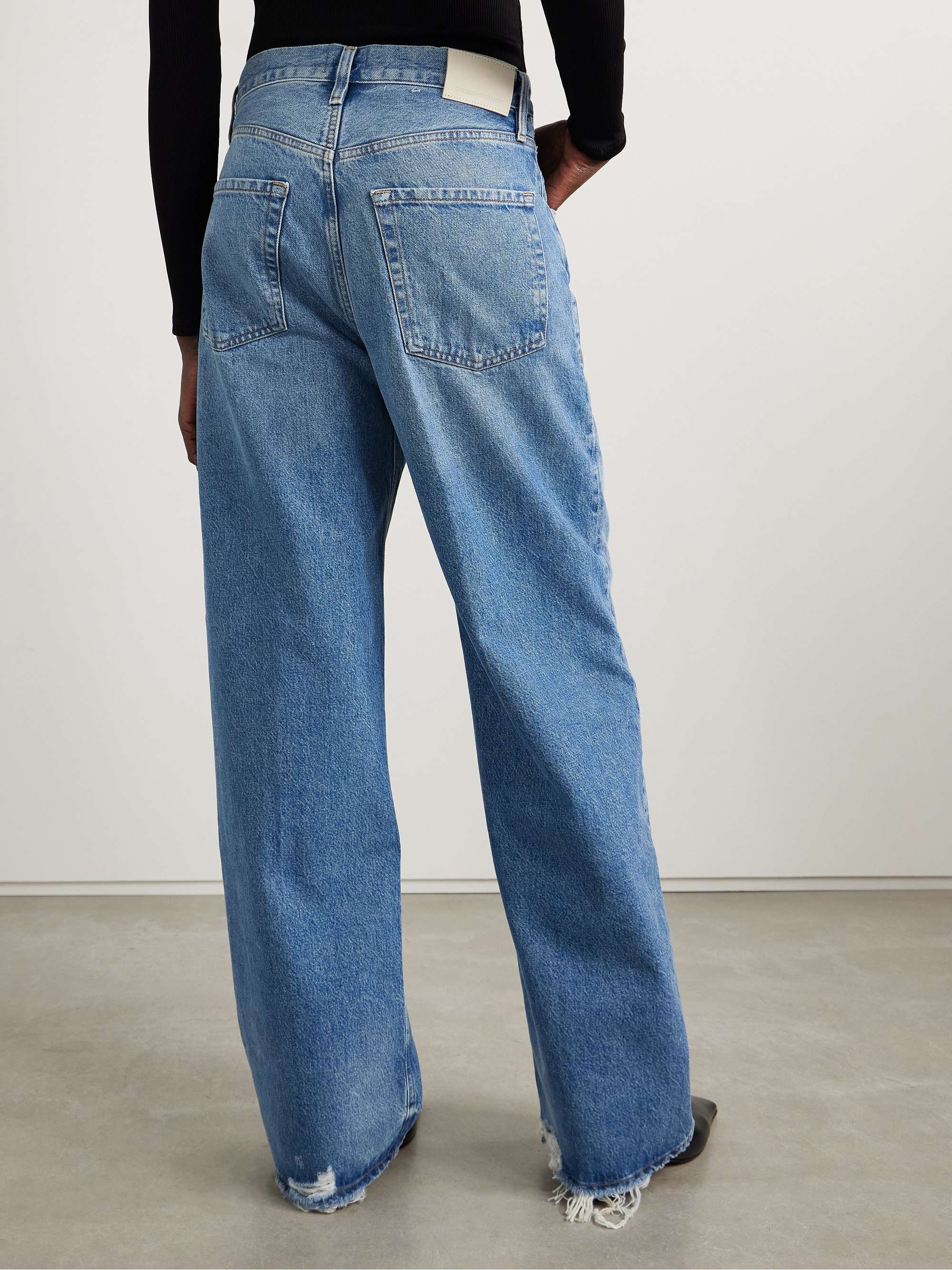 Ayla Baggy distressed high-rise wide-leg jeans view
