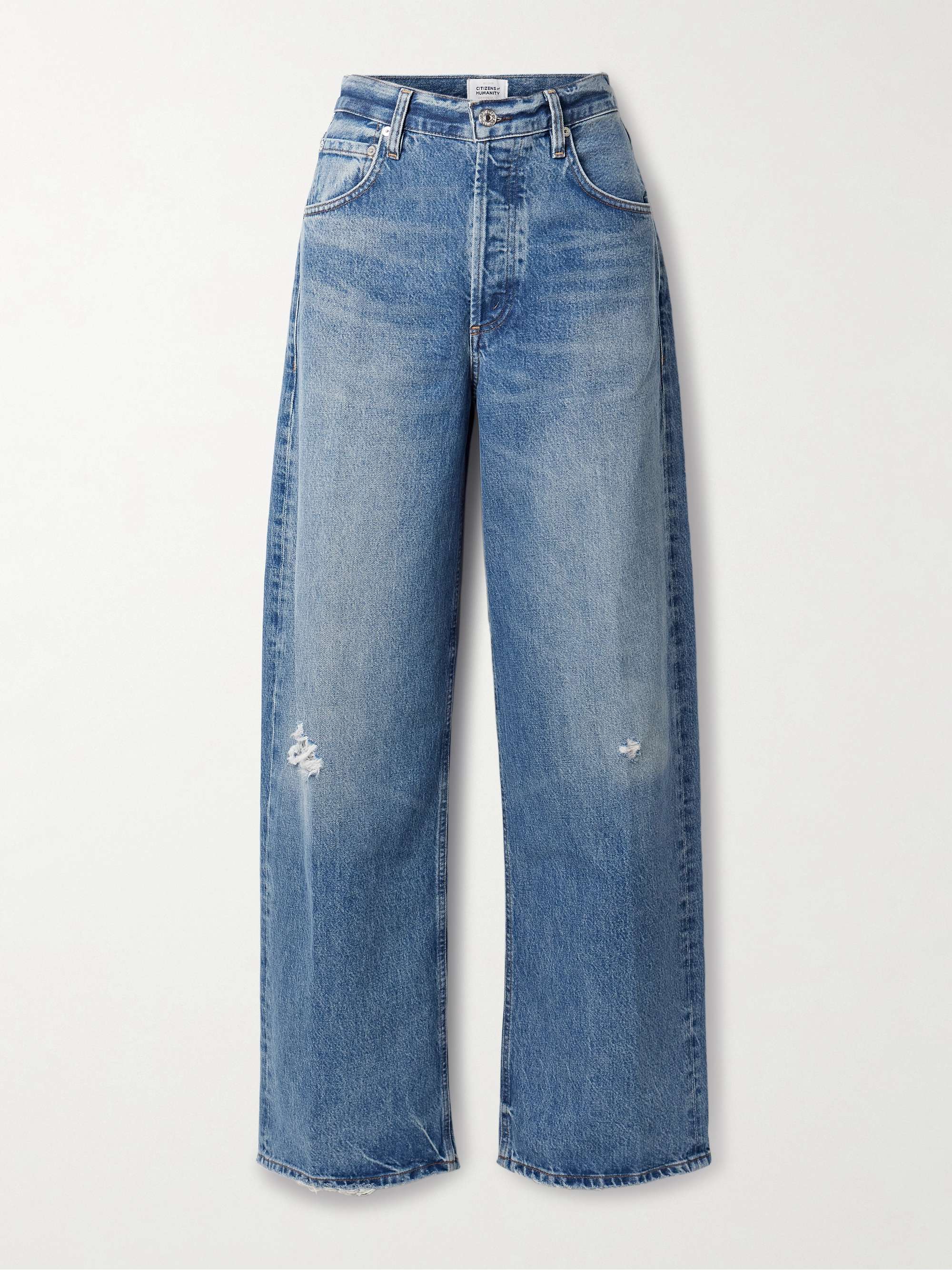 Ayla Baggy distressed high-rise wide-leg jeans view