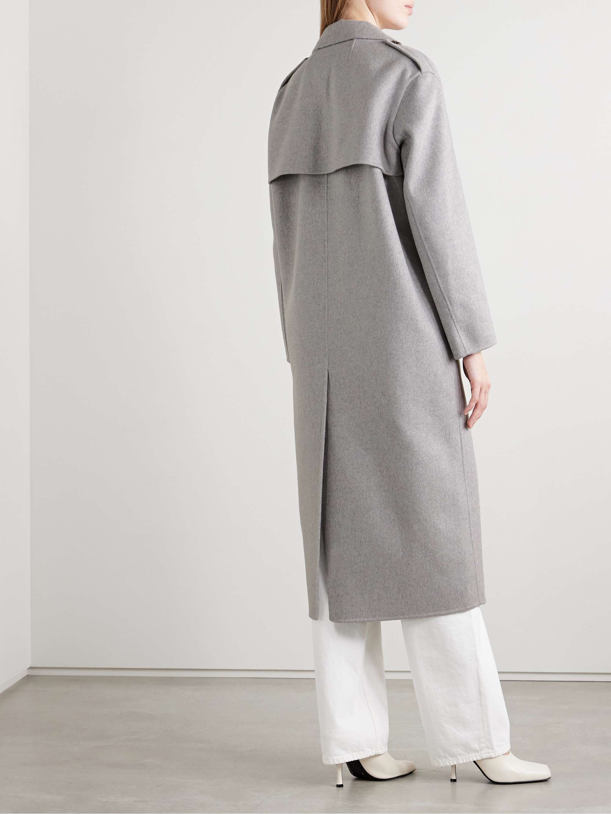 Double-breasted wool and cashmere-blend felt coat view