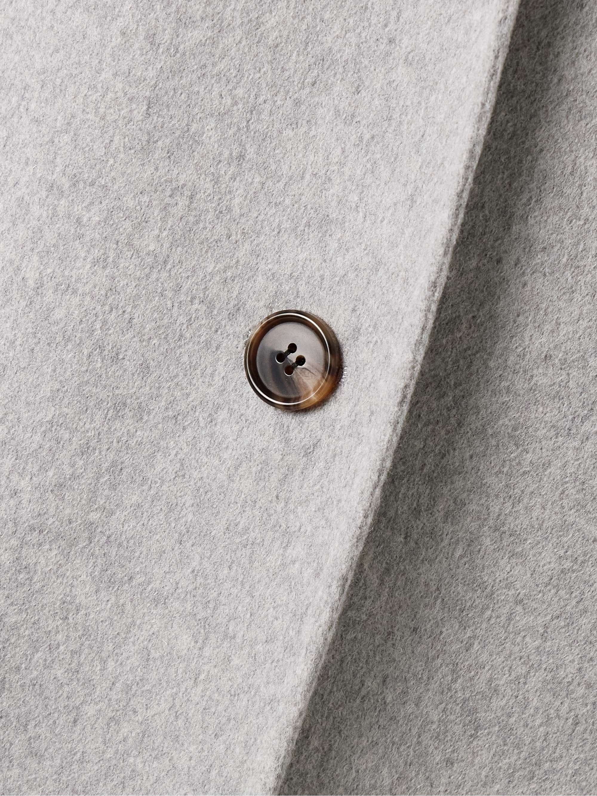 Double-breasted wool and cashmere-blend felt coat view