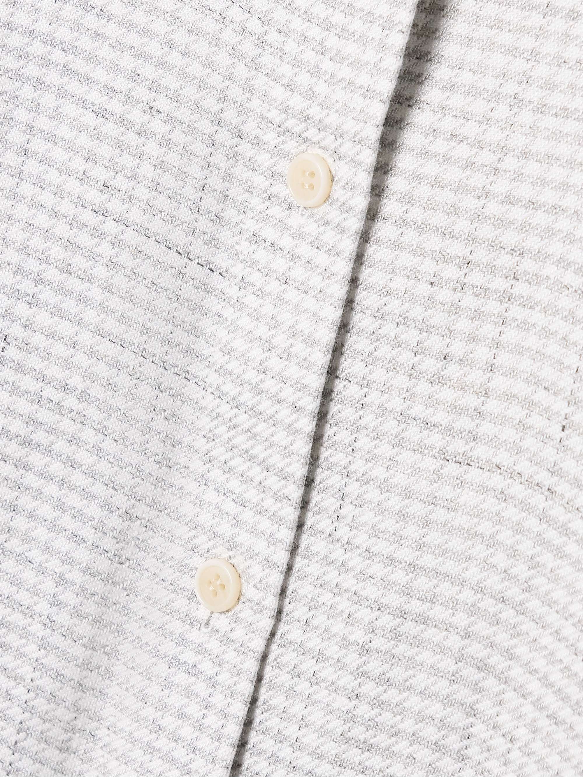 Houndstooth linen-blend shirt view