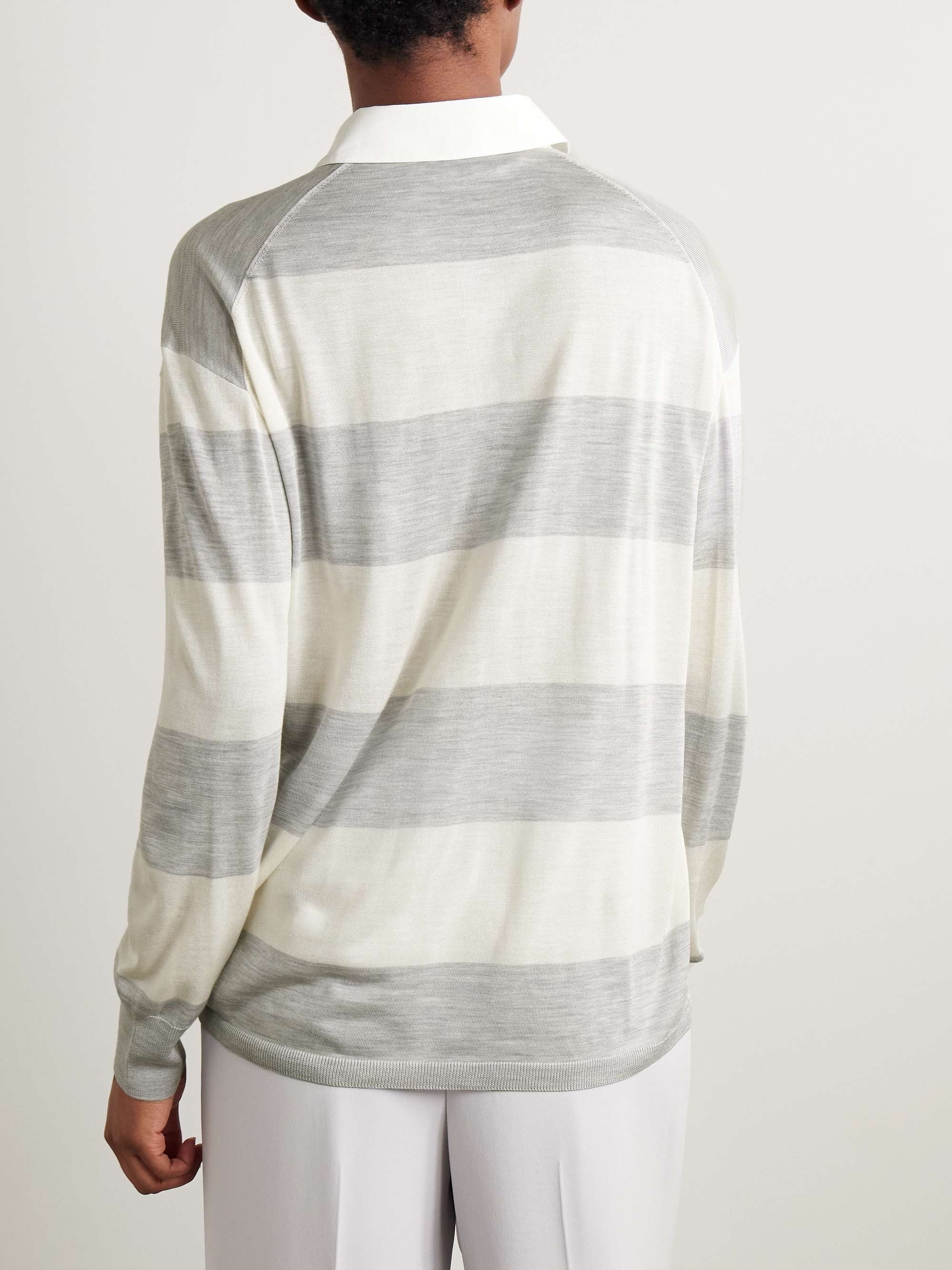 Striped cotton-blend shirt view