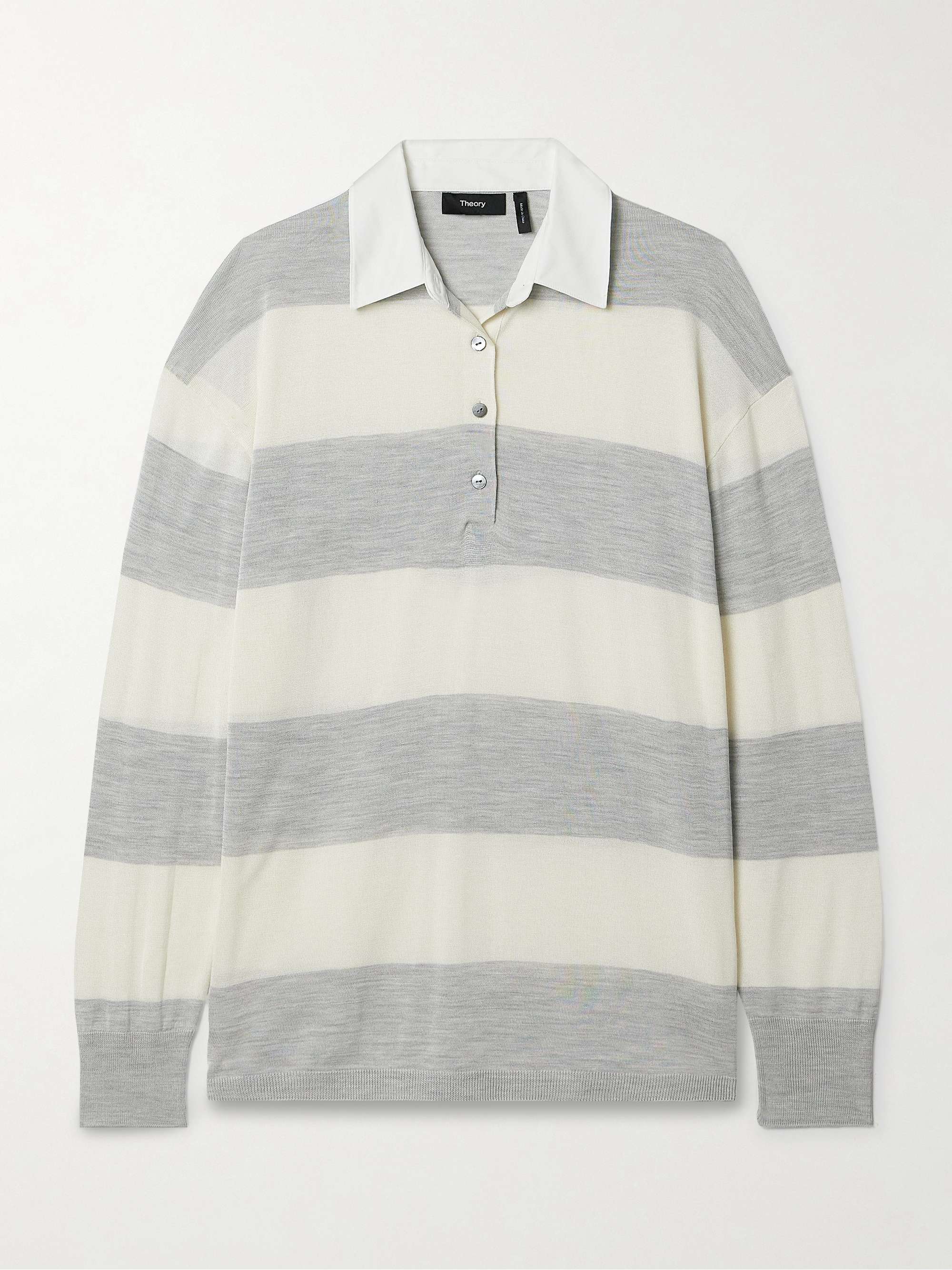 Striped cotton-blend shirt view