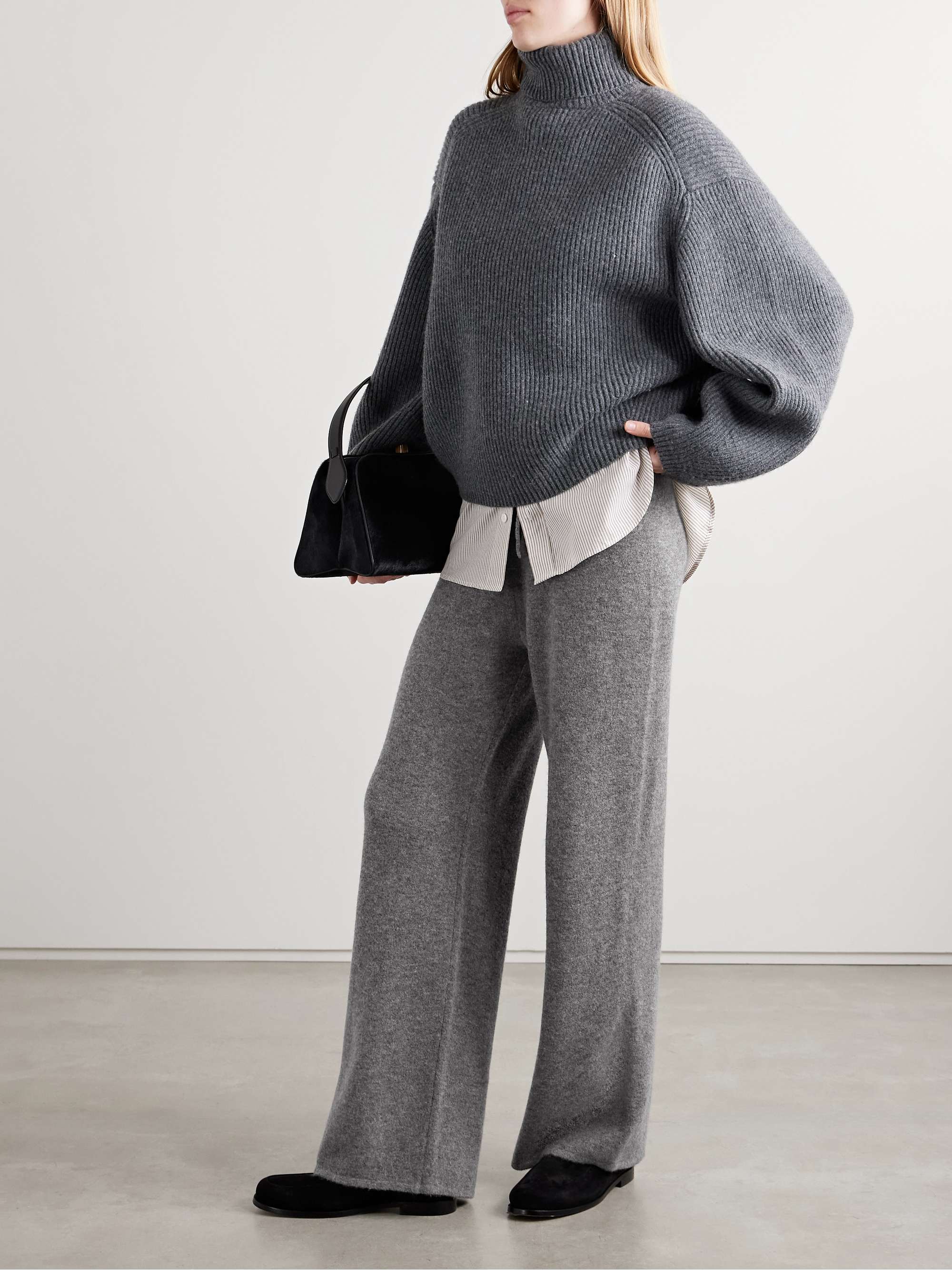 Merino wool-blend track pants view