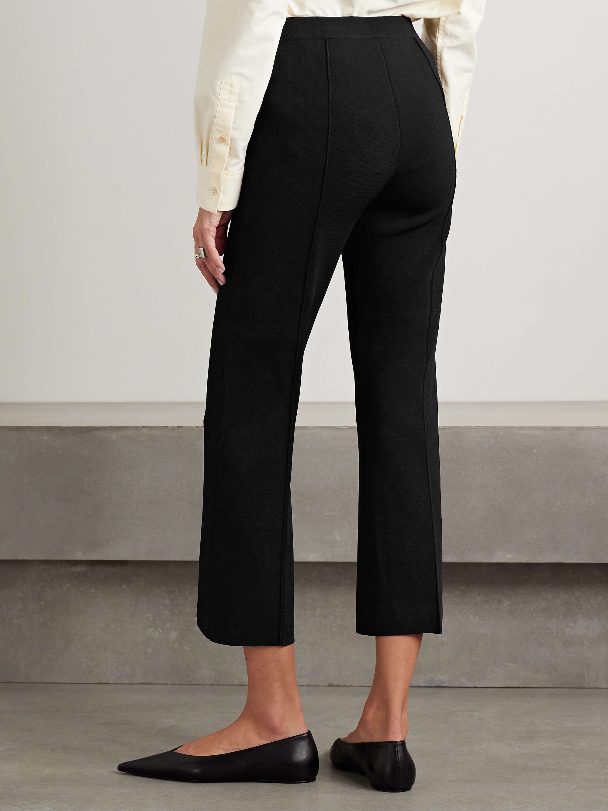 Cropped knitted flared pants view