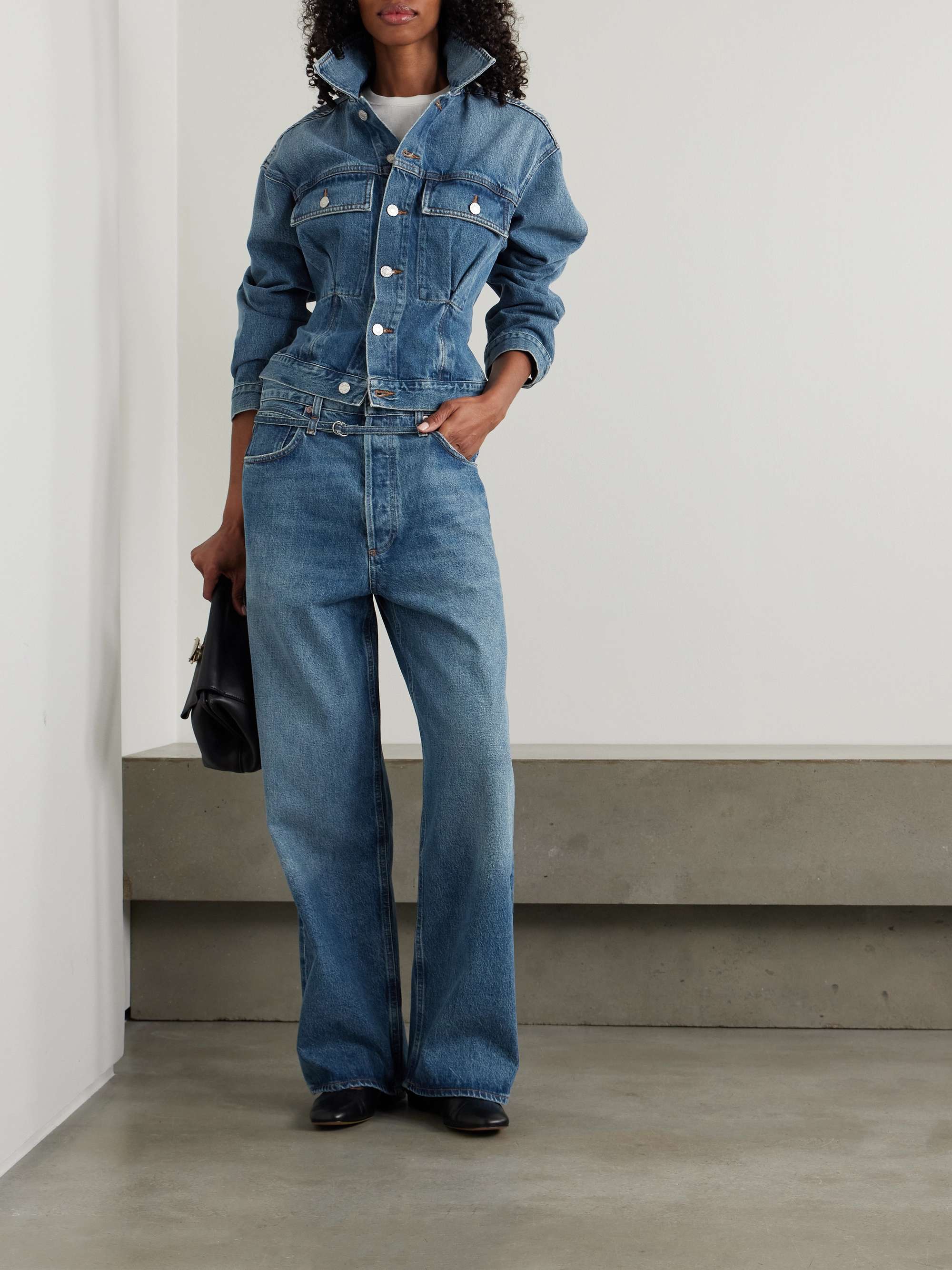 Emmi belted high-rise wide-leg jeans view