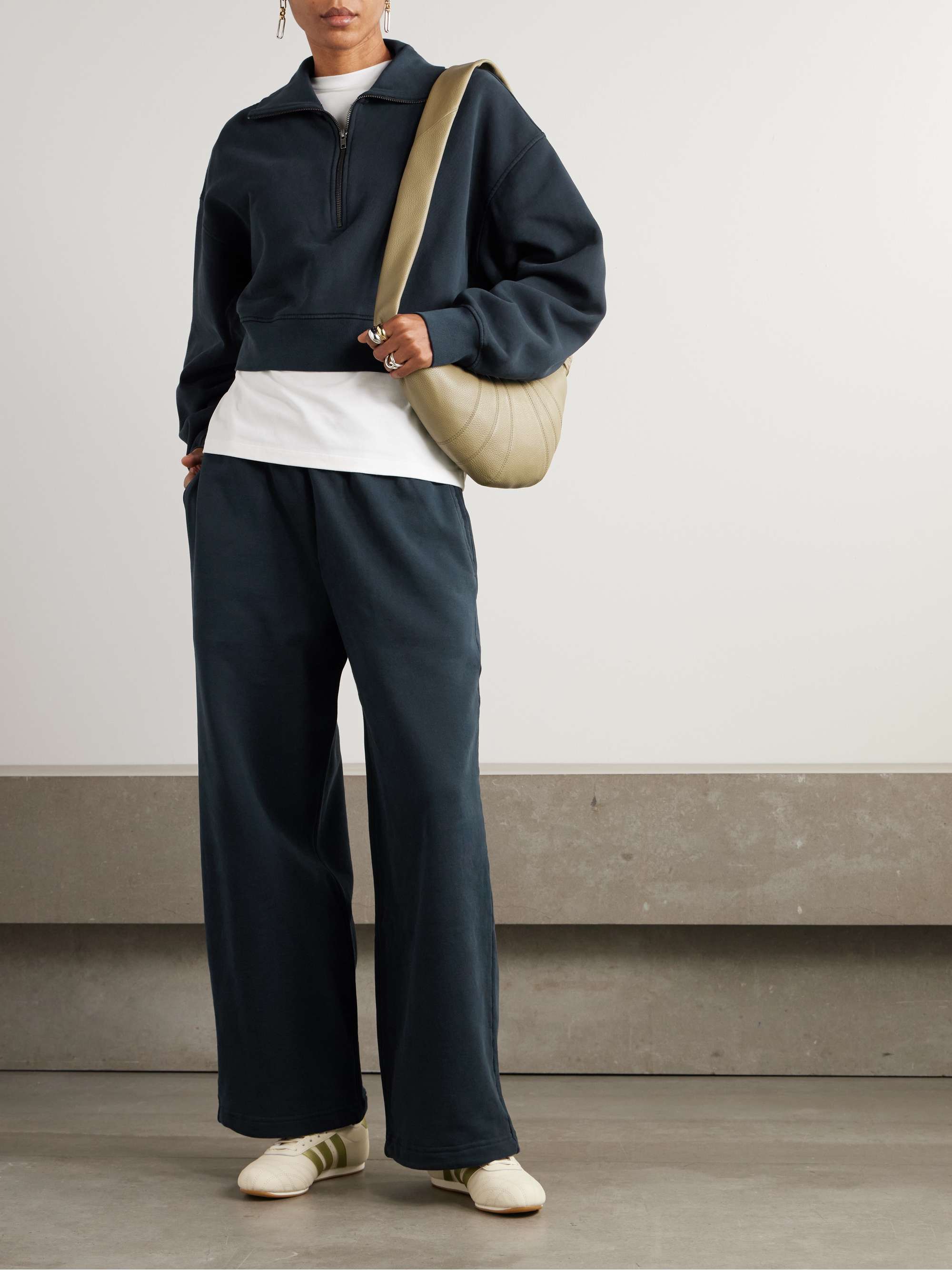 Bethan cropped cotton-jersey sweatshirt view