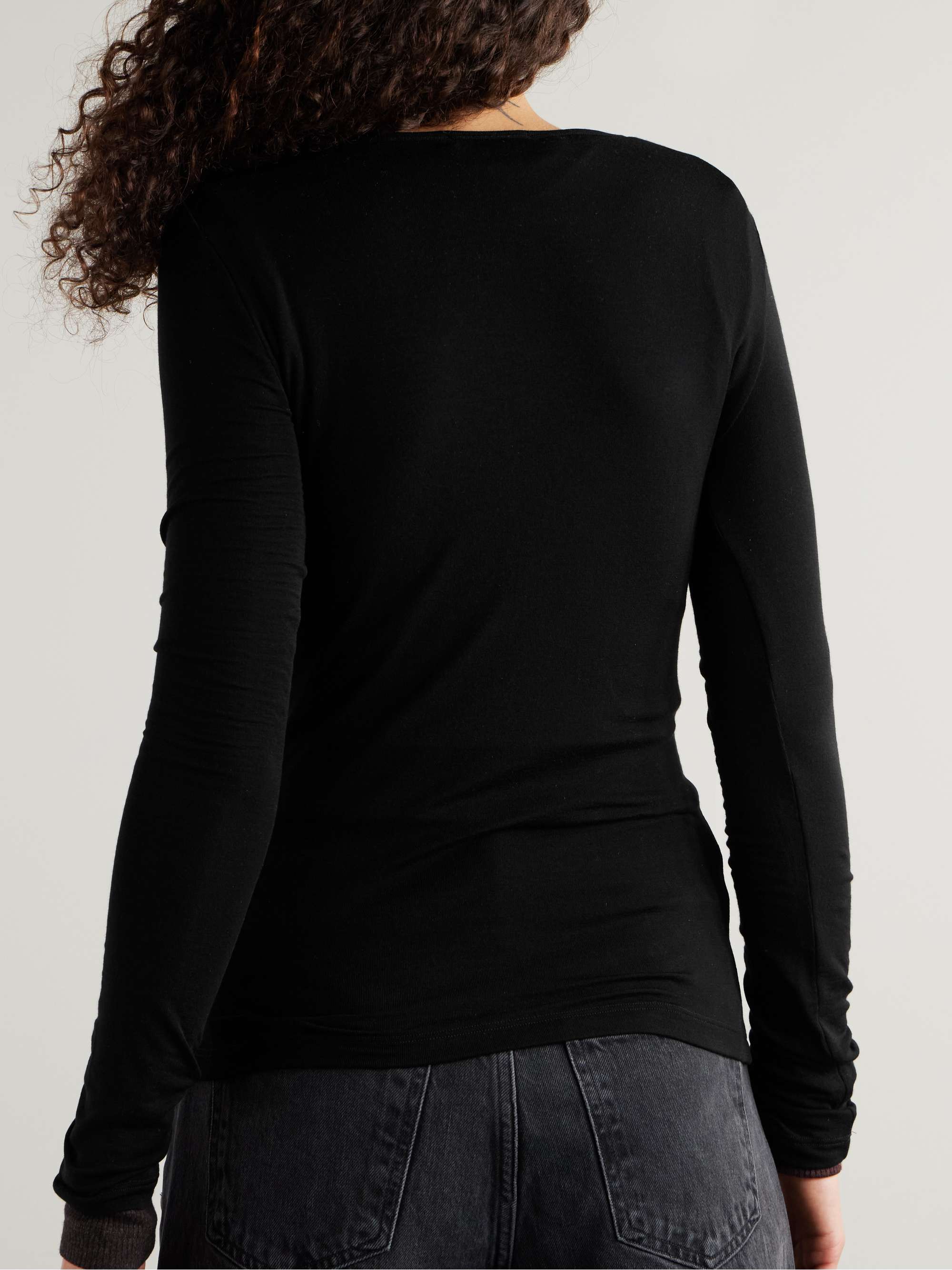 Faustine Lyocell-blend Henley top view