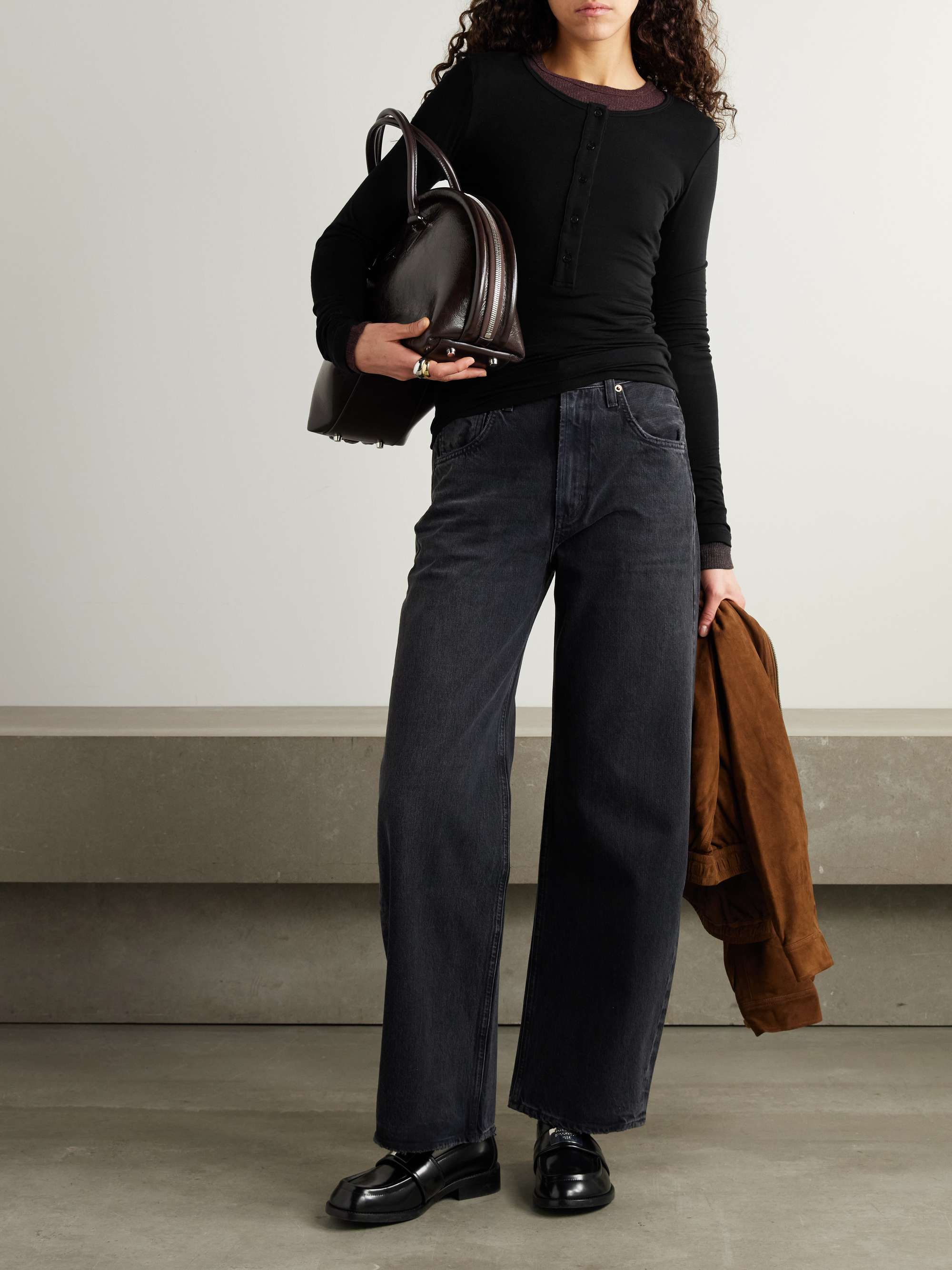 Faustine Lyocell-blend Henley top view