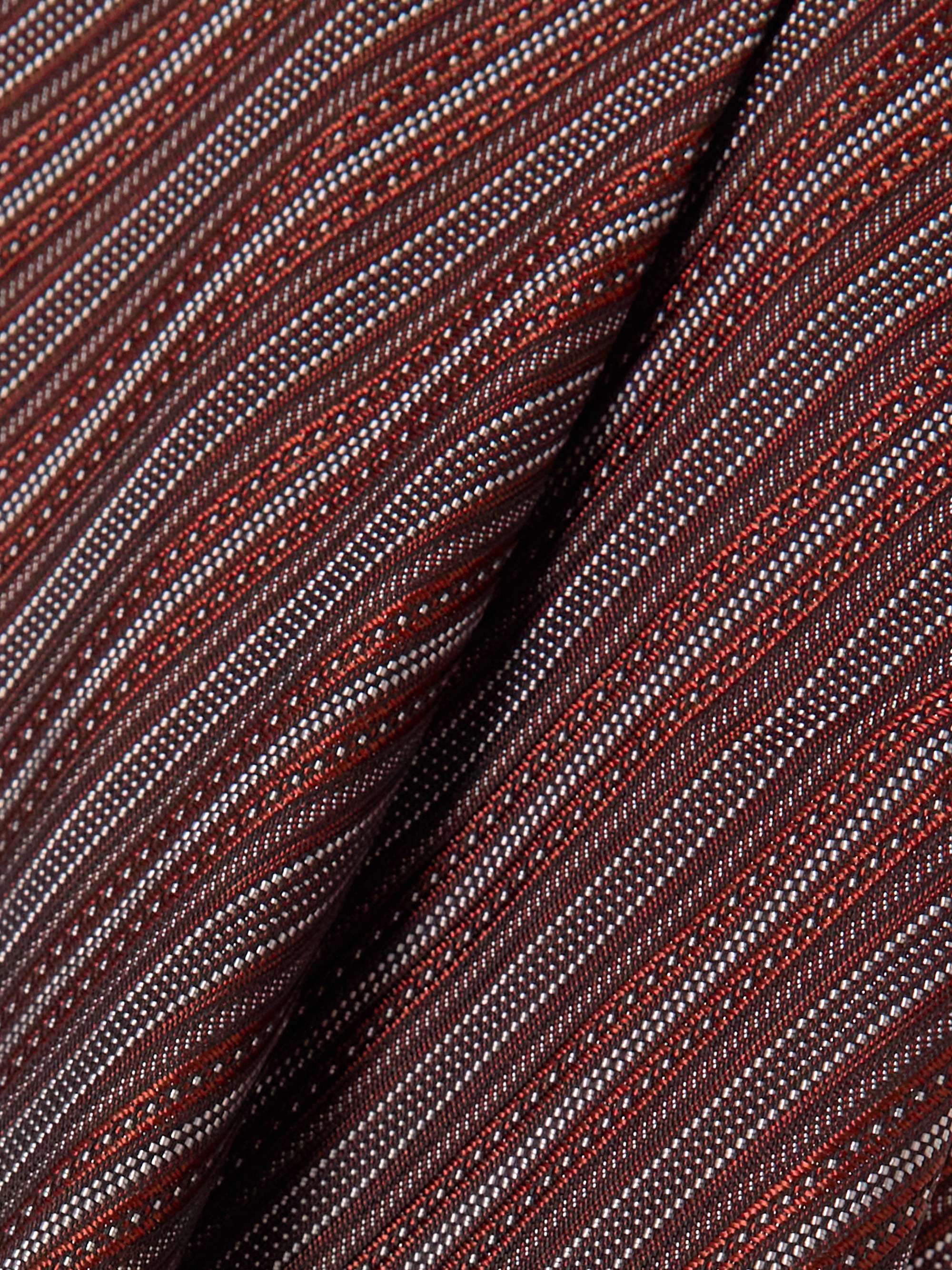 Pleated striped jacquard wide-leg pants view