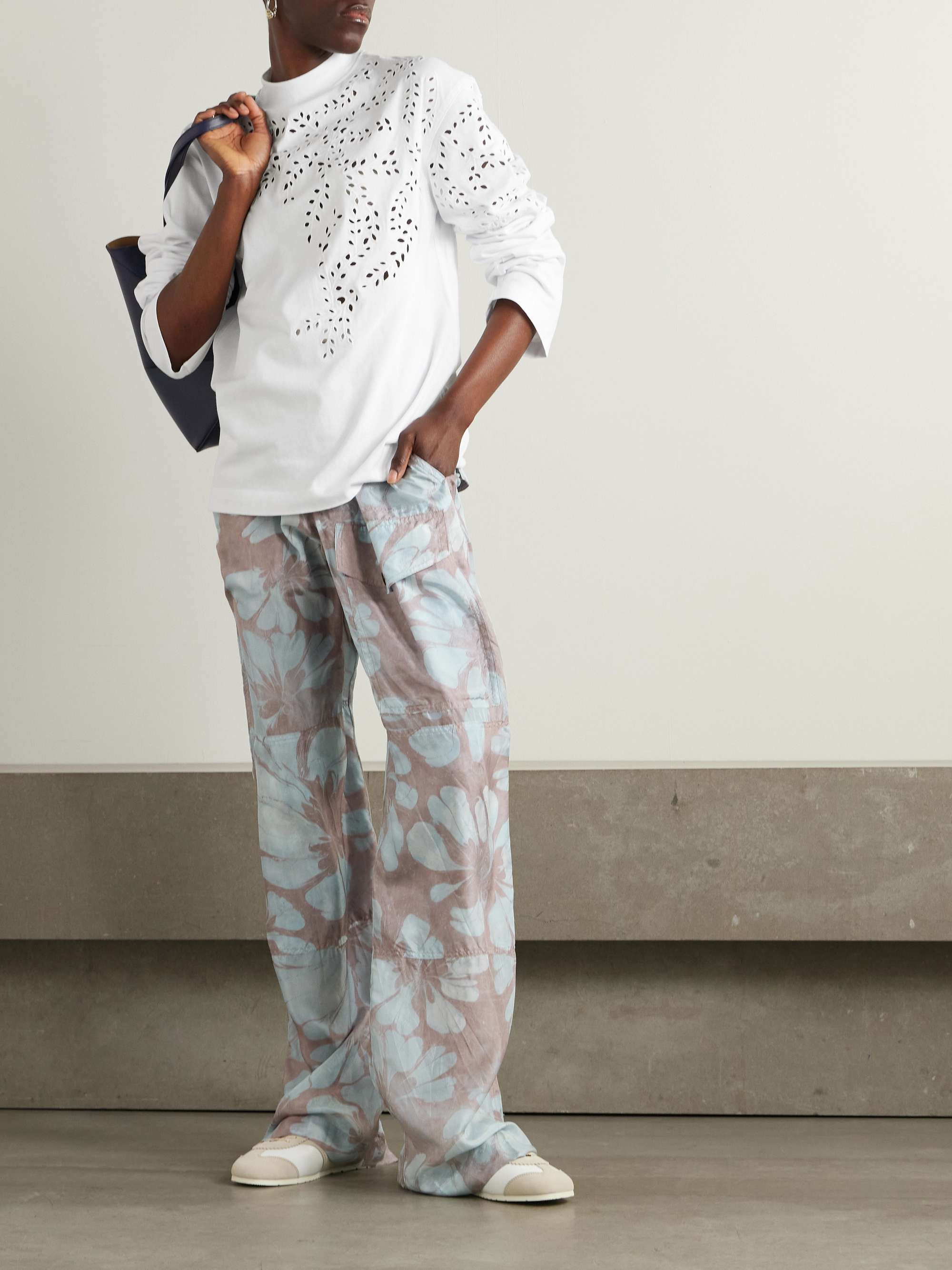 Broderie anglaise cotton-jersey T-shirt view