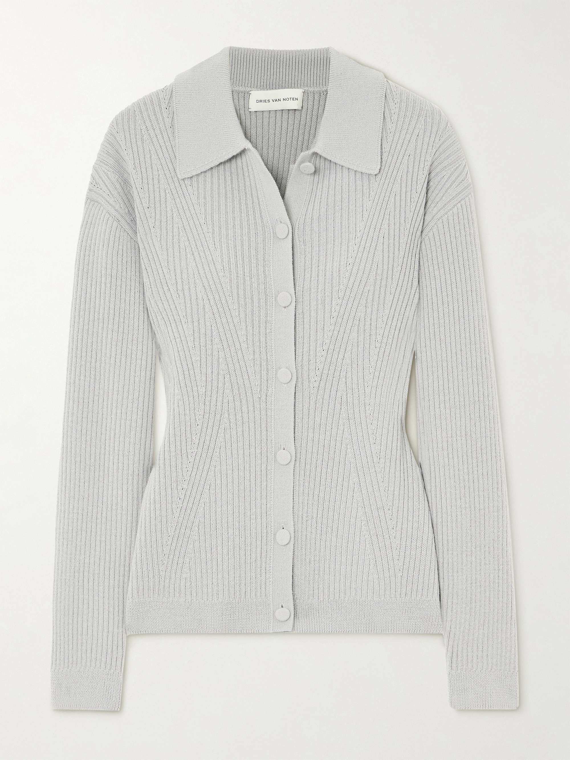 Ribbed-knit wool-blend cardigan view