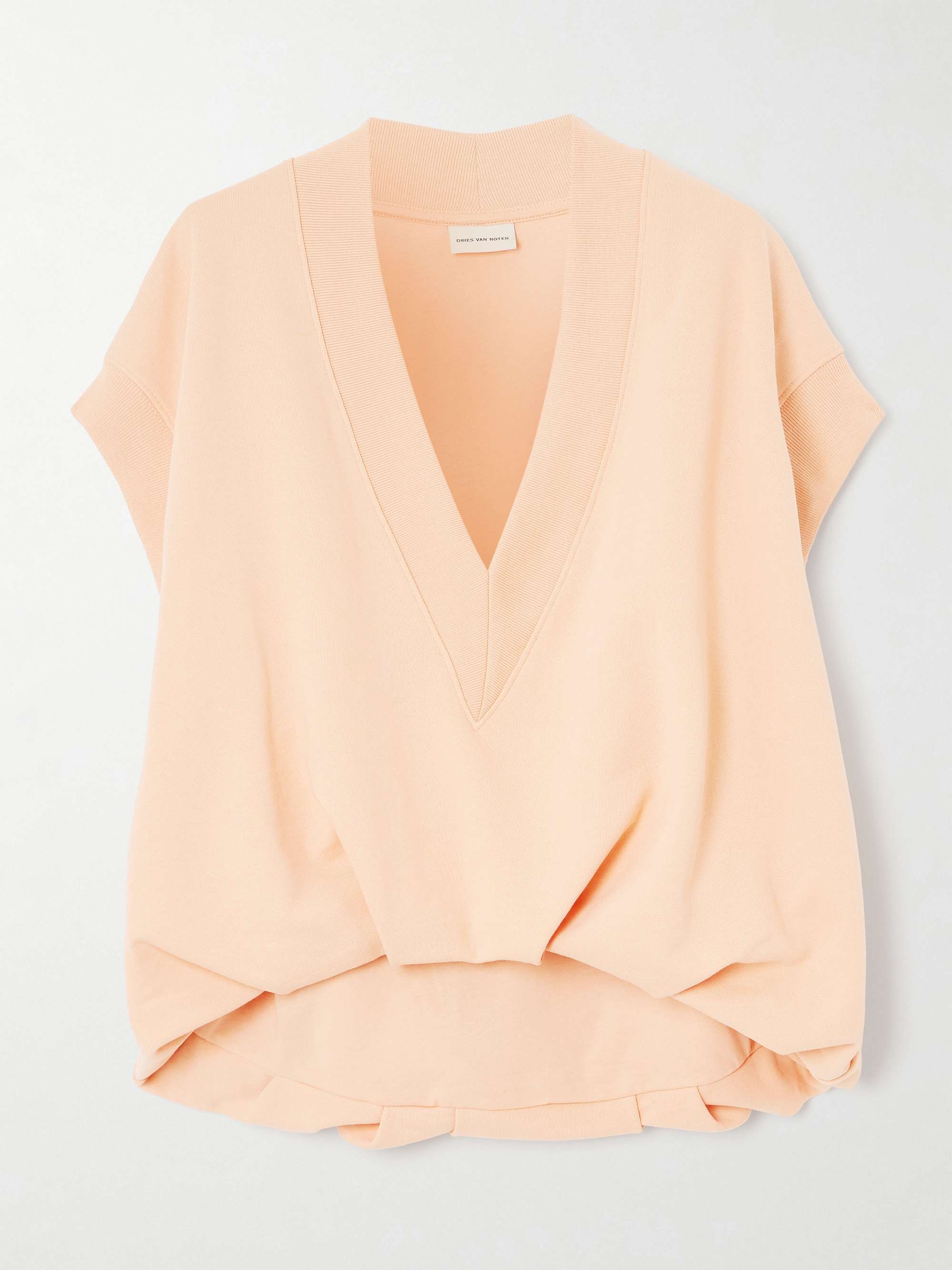 Oversized gathered cotton sweater view
