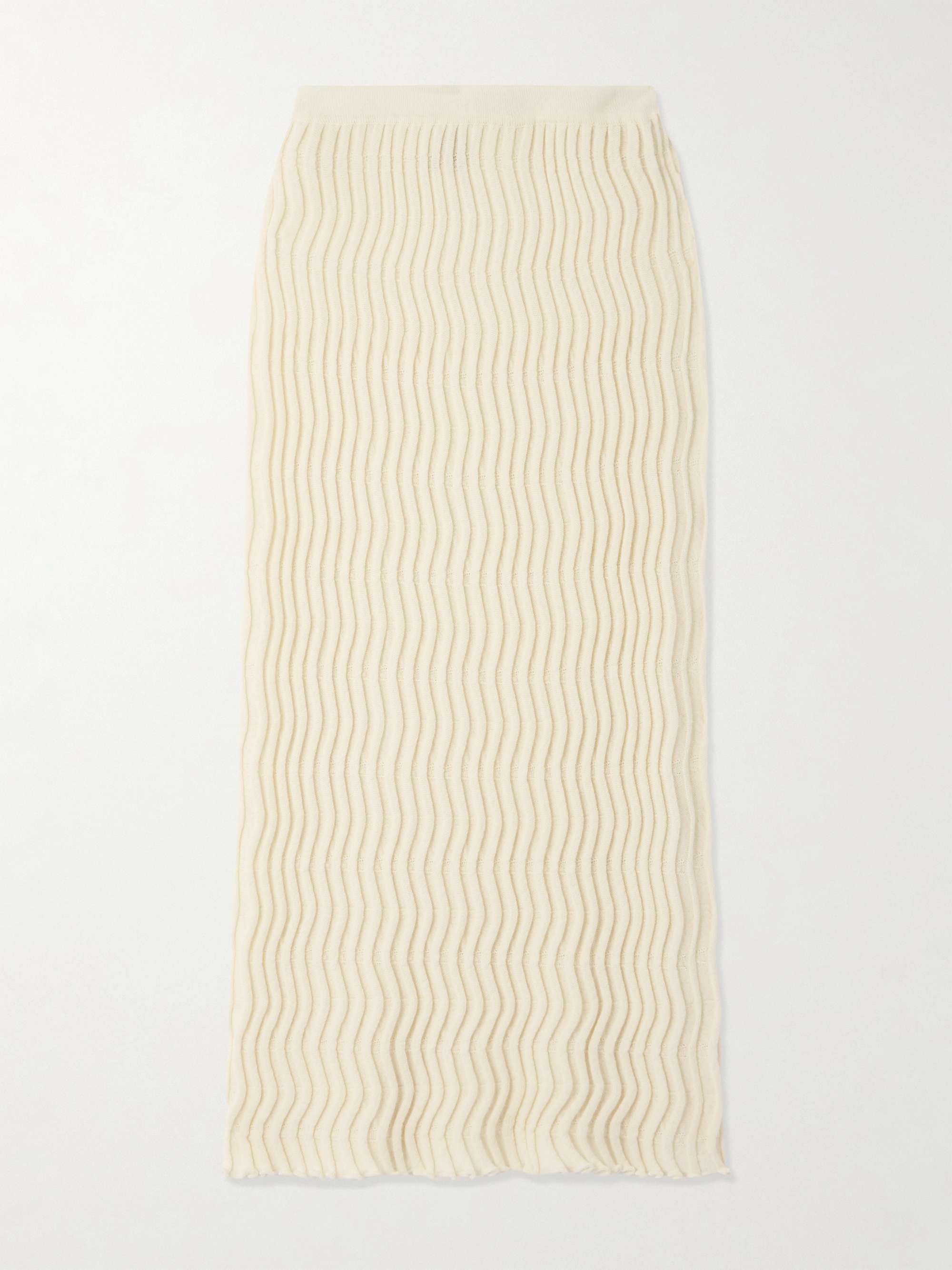 Ribbed wool maxi skirt view