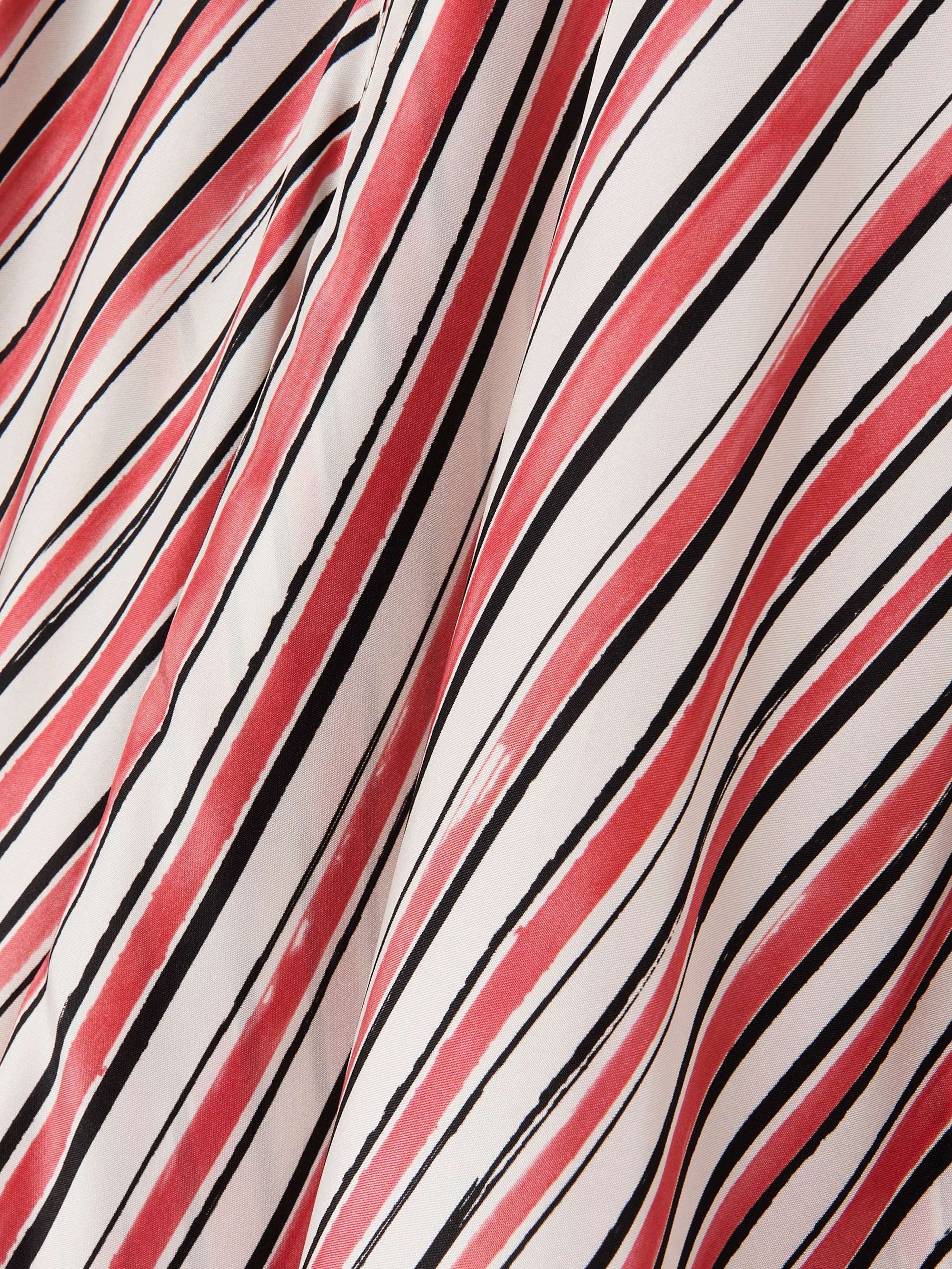 Knotted paneled striped silk-habotai maxi dress view