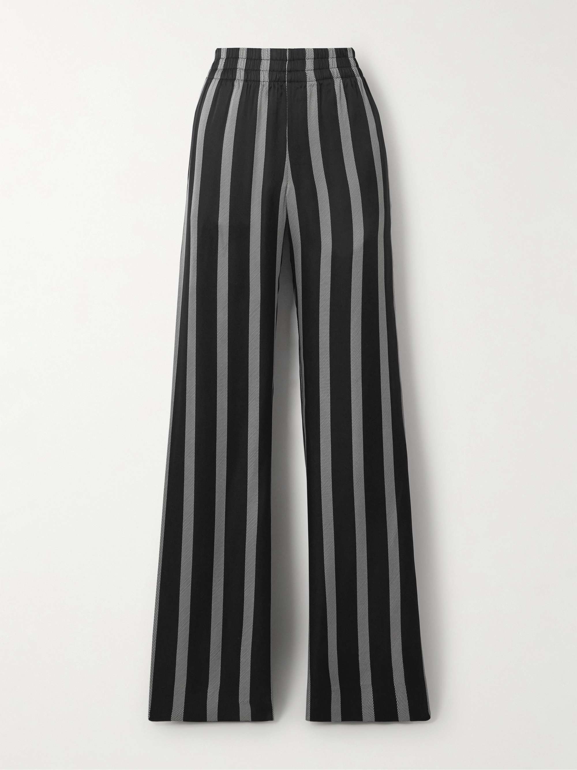 Soto striped silk-blend twill wide-leg pants view