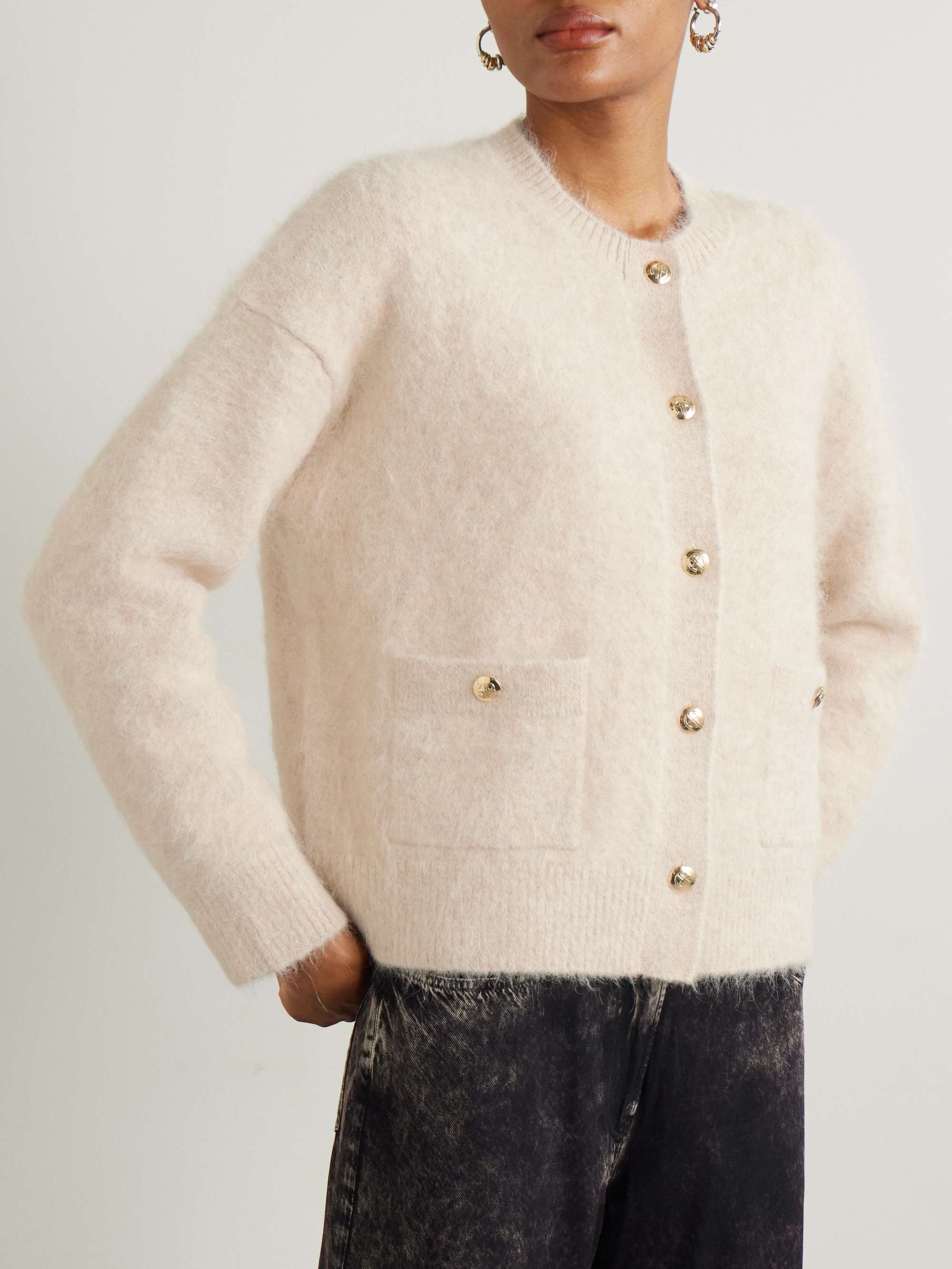 Bobbie brushed alpaca-blend cardigan view